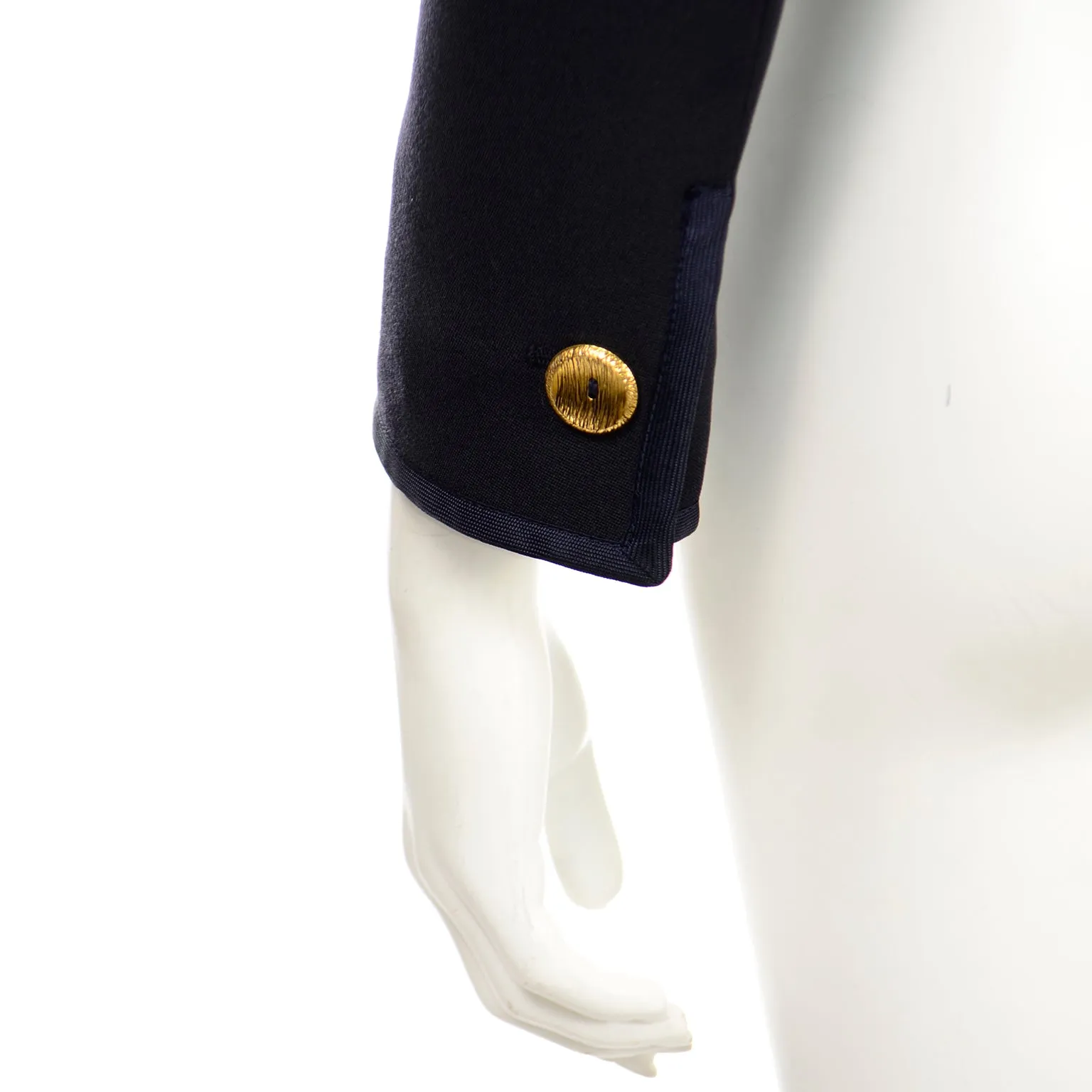 1979 Yves Saint Laurent Vintage Documented Cropped Navy Blue Jacket