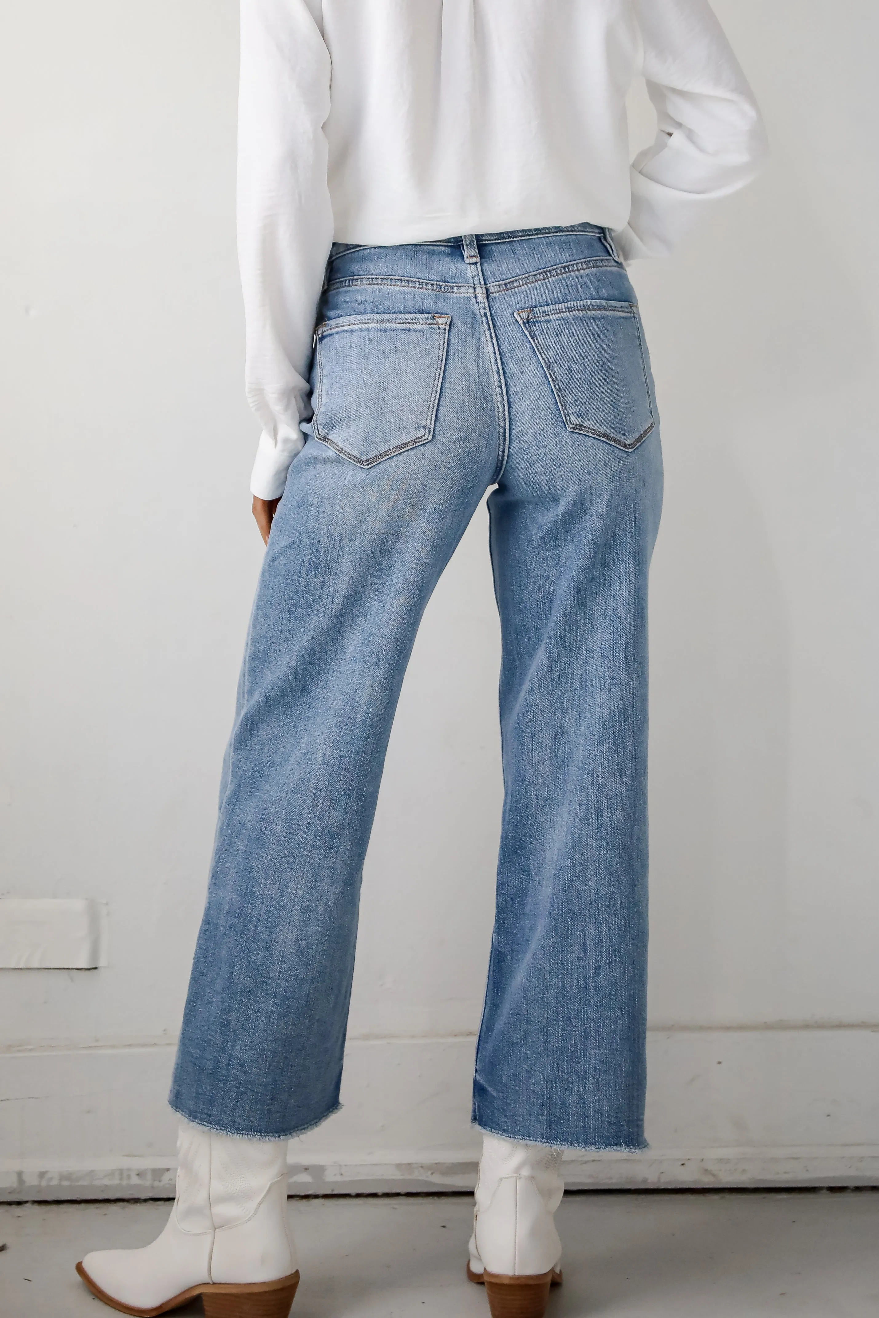 Abigail Medium Wash High Rise Wide Leg Jeans