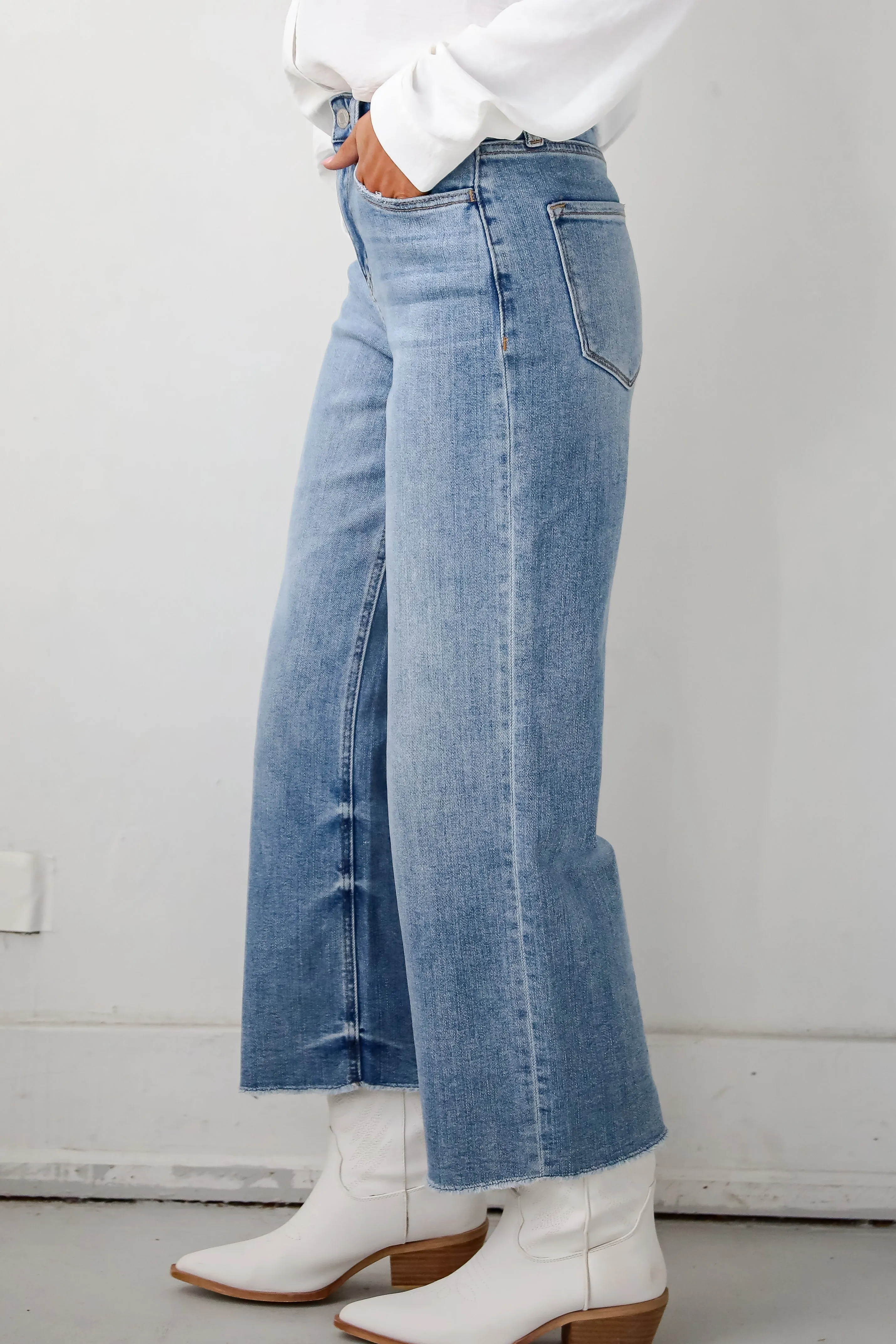 Abigail Medium Wash High Rise Wide Leg Jeans