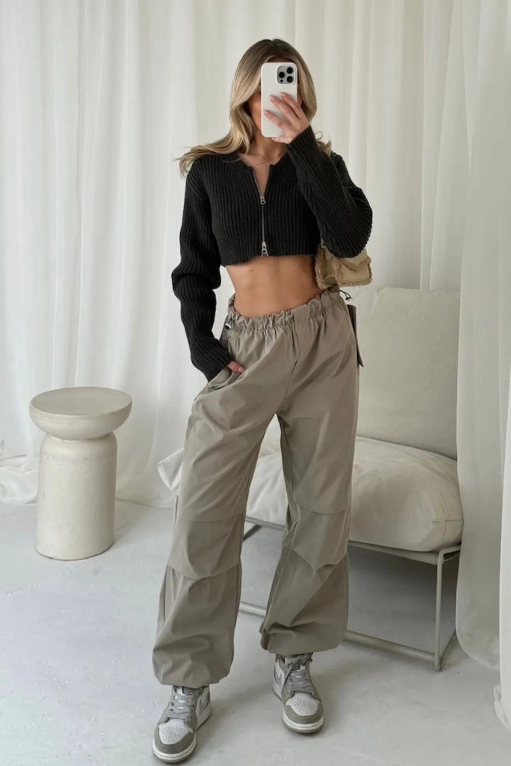 Adele beige cargo trousers