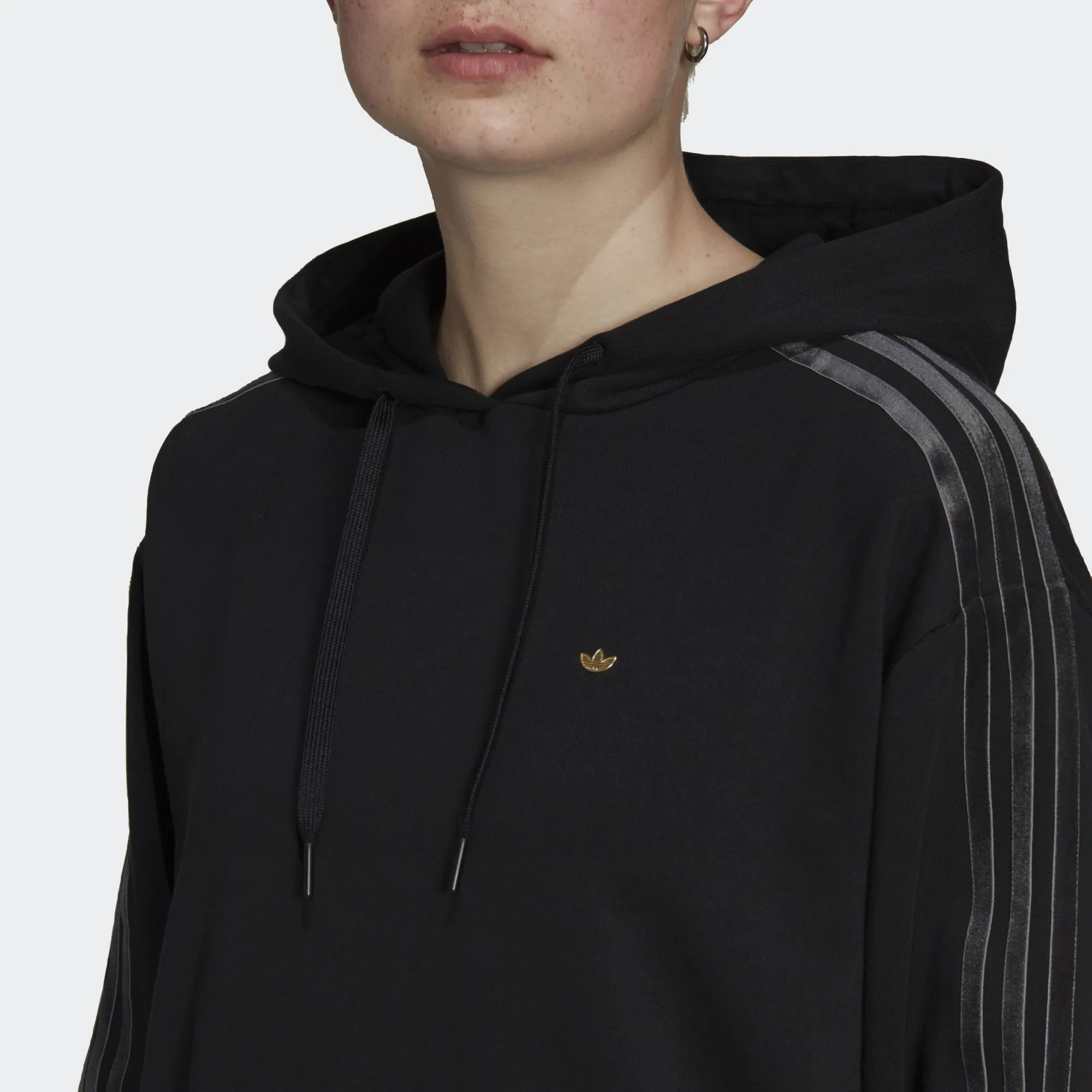 Adidas Originals Women's Trefoil Logo Hoodie - Black Size 8