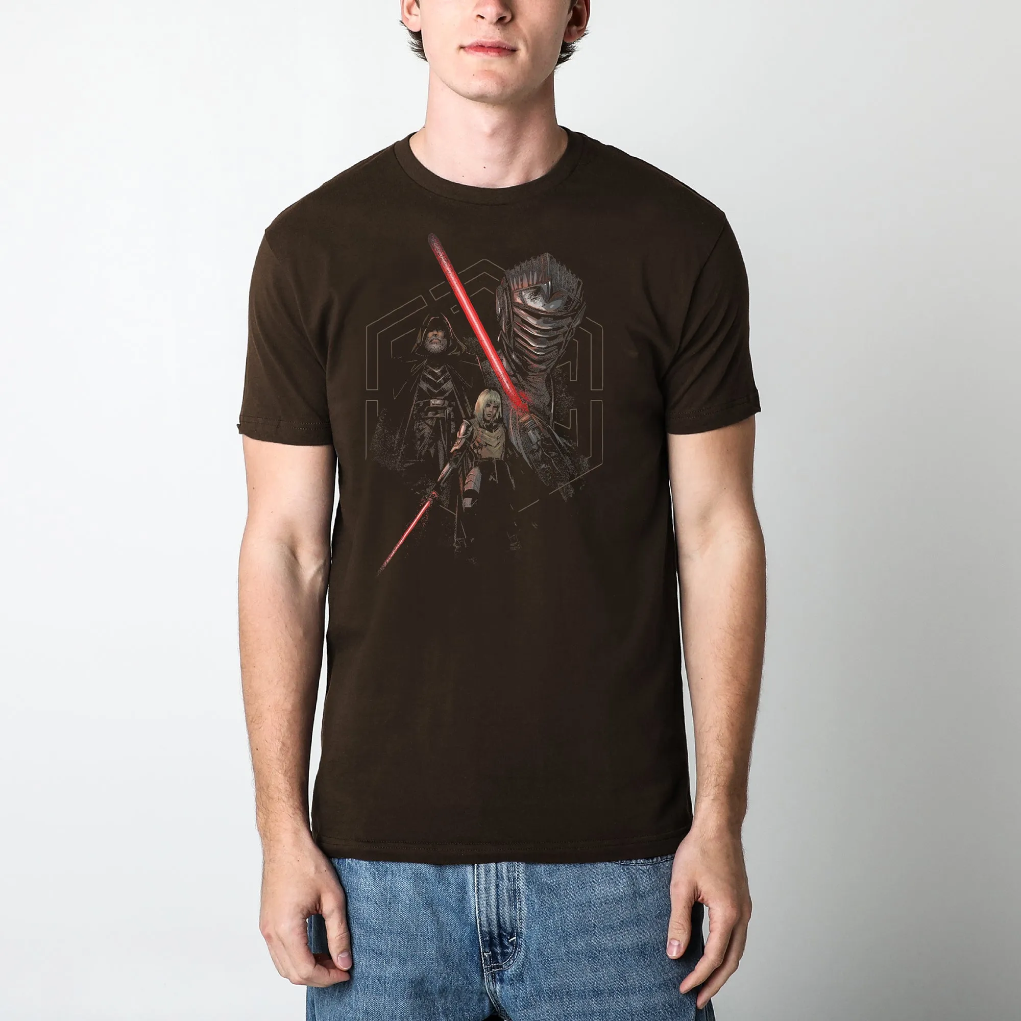 Ahsoka Sith Trio Full Color Print Brown Tee