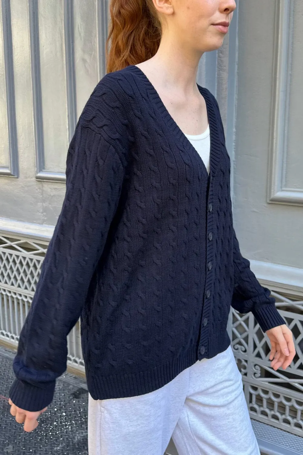 Amber Cotton Cable Knit Cardigan