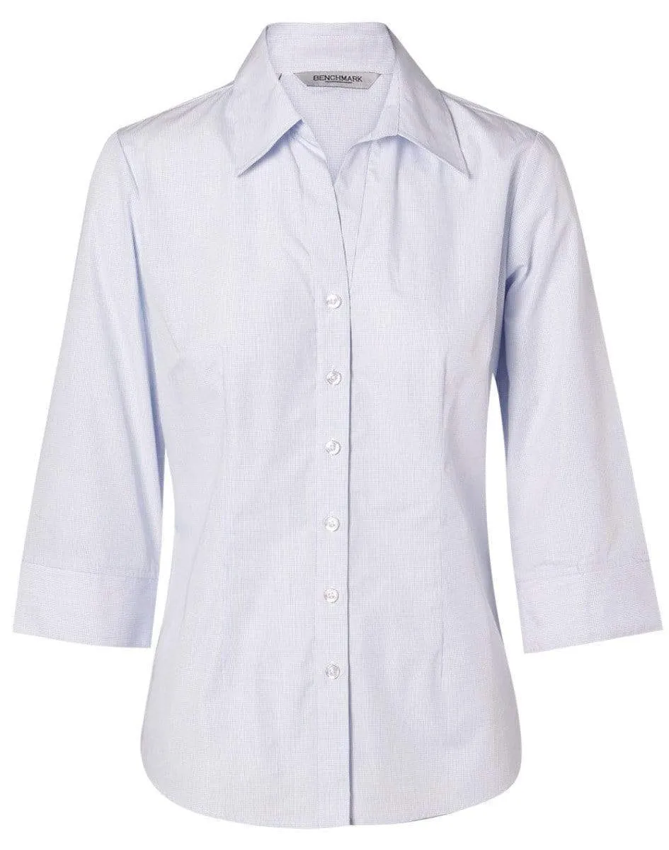 BENCHMARK Women's Mini Check 3/4 Shirt M8360Q