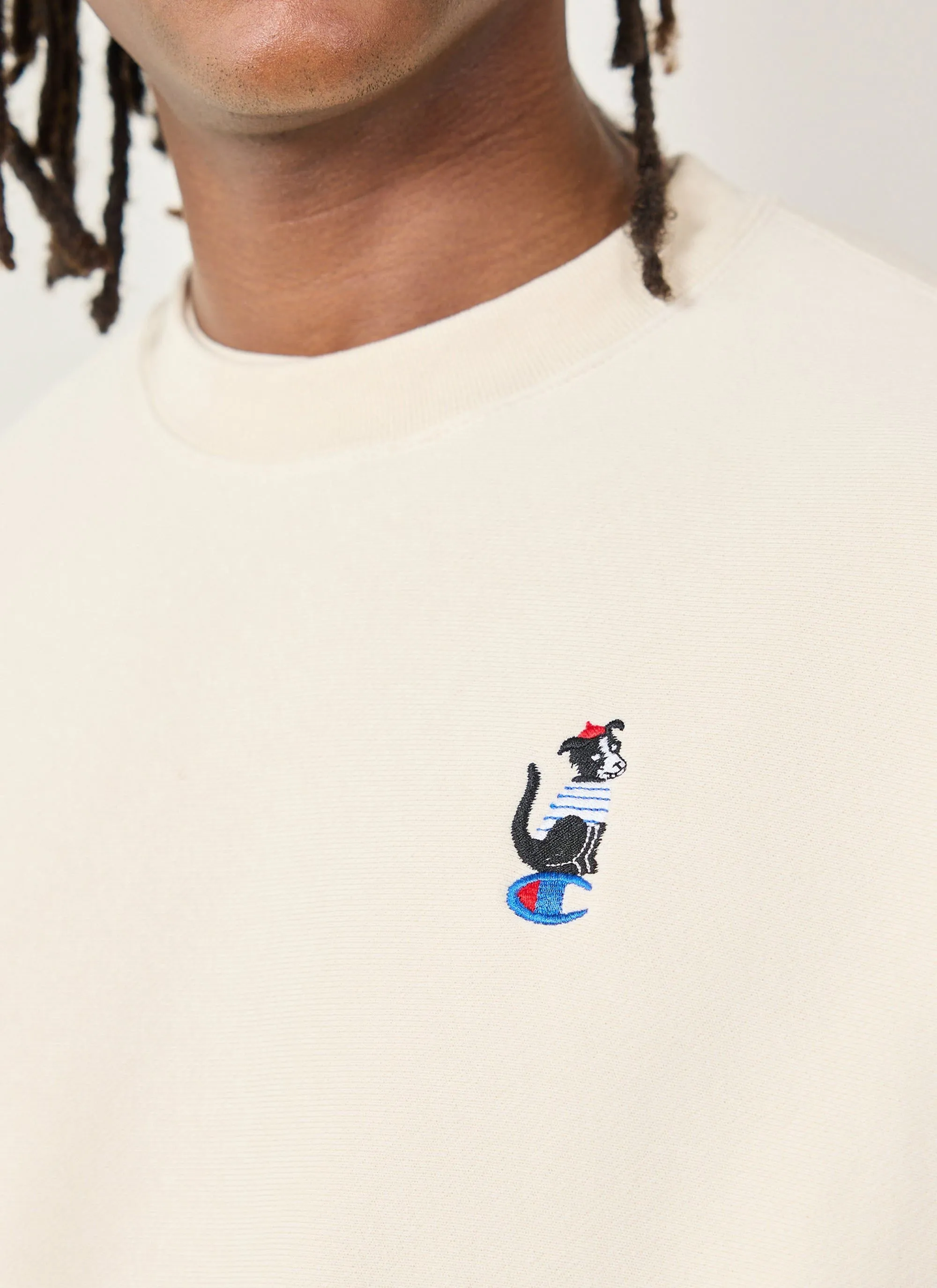 Beret Dog Sweatshirt | Champion and Percival | Ecru