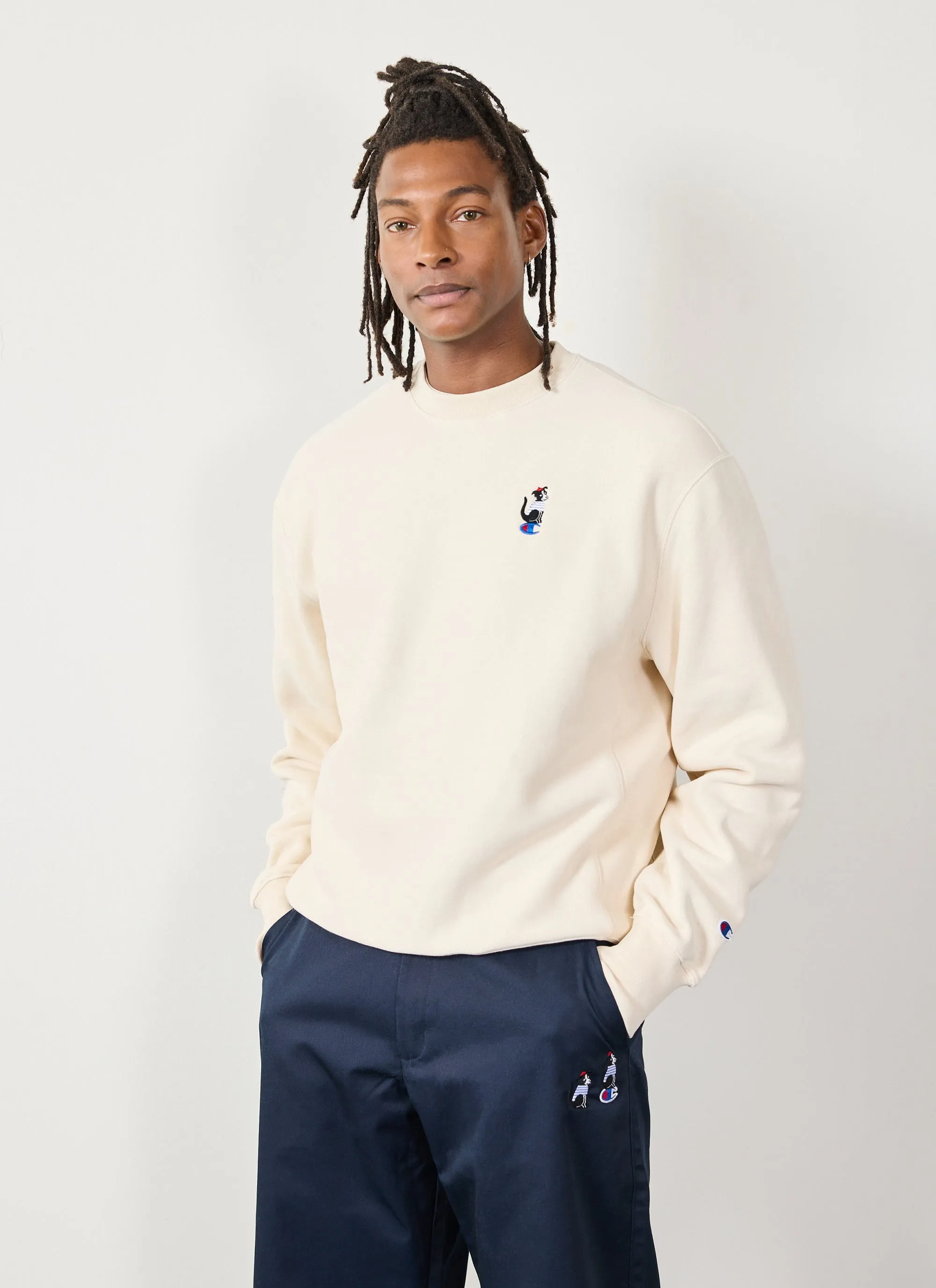 Beret Dog Sweatshirt | Champion and Percival | Ecru