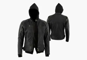 BGA Cobar waxed Nubuck Leather Jacket Black