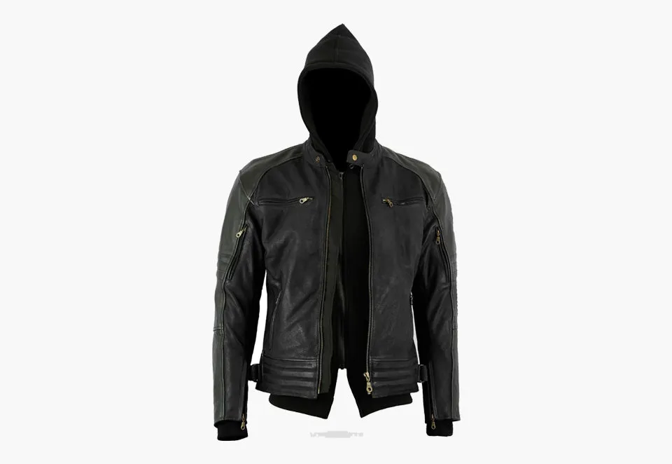 BGA Cobar waxed Nubuck Leather Jacket Black