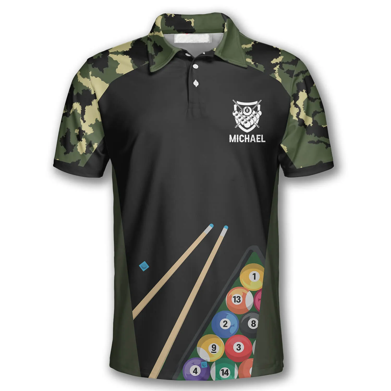 Billiard Camouflage Custom Billiard Shirts for Men, Gift for Team Billiard, Billiard Lover