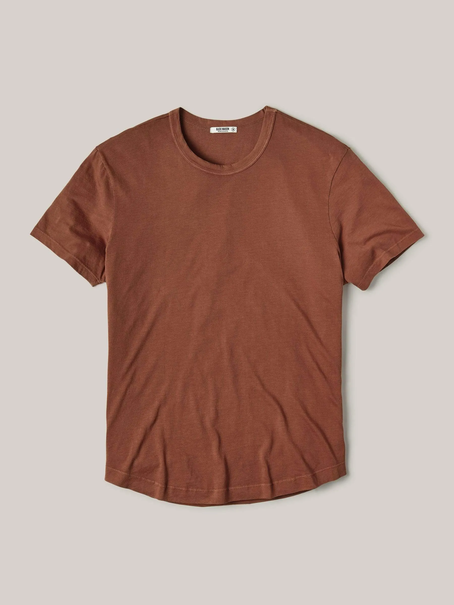 Brick Venice Wash Pima Curved Hem Tee