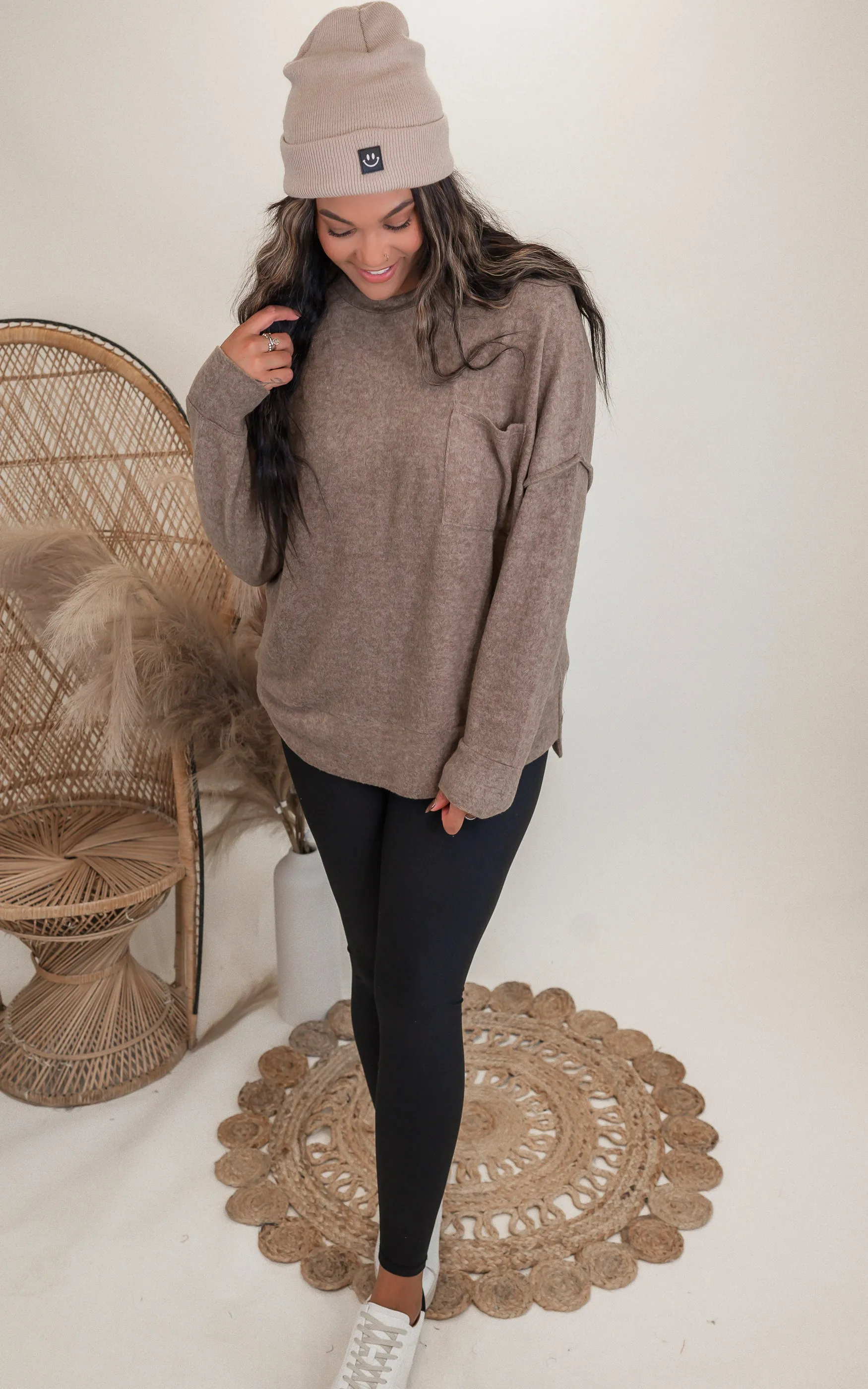 Brushed Melange Drop Shoulder Oversized Sweater | Zenana