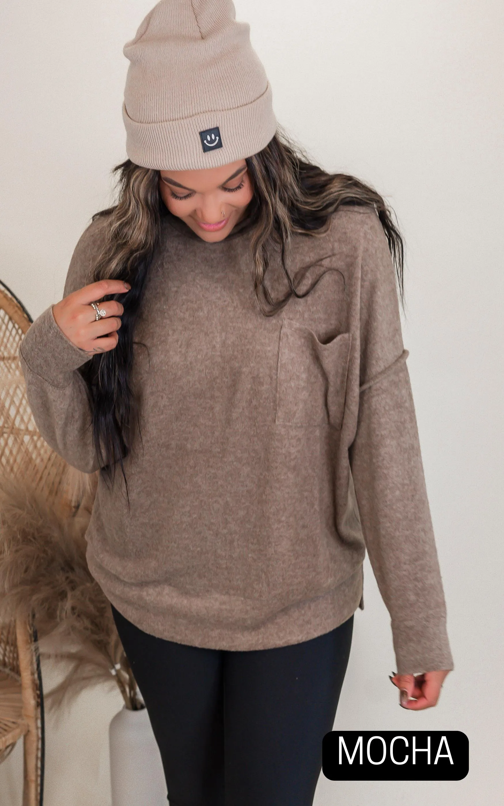 Brushed Melange Drop Shoulder Oversized Sweater | Zenana