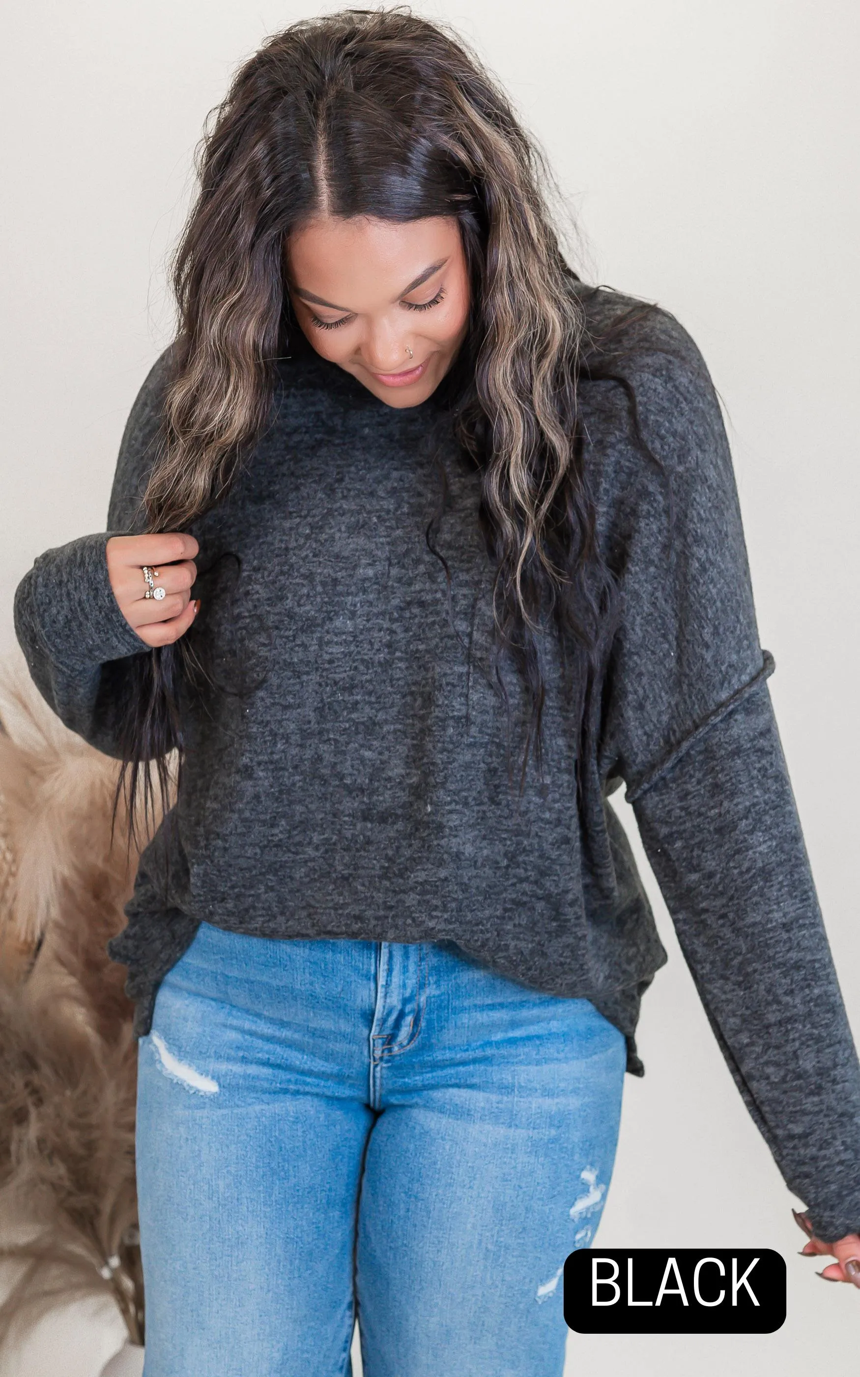 Brushed Melange Drop Shoulder Oversized Sweater | Zenana