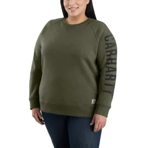 Carhartt Women's Crewneck Graphic Sweatshirt_Basil Heather