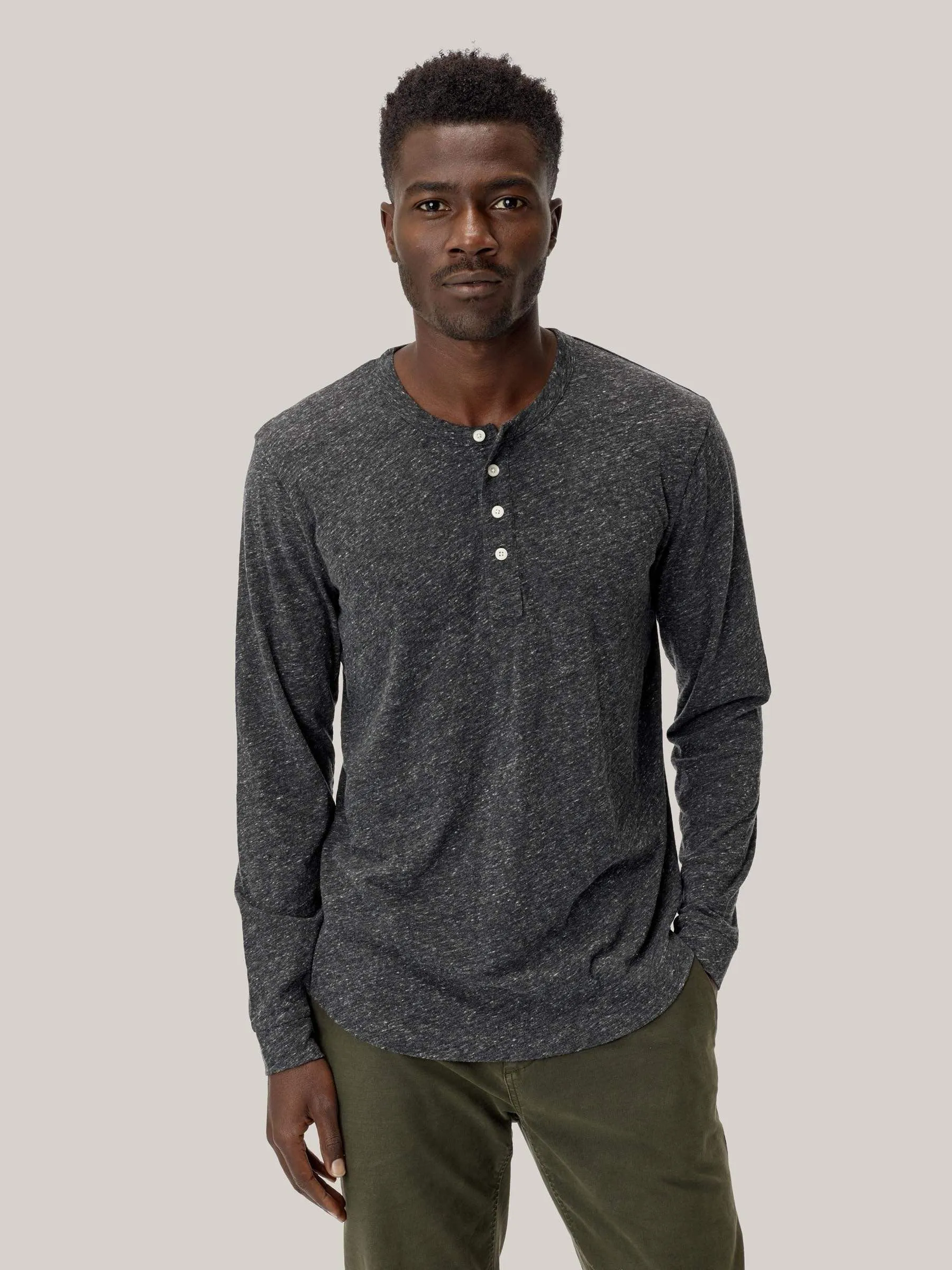 Charcoal Vintage Tri-Blend Henley