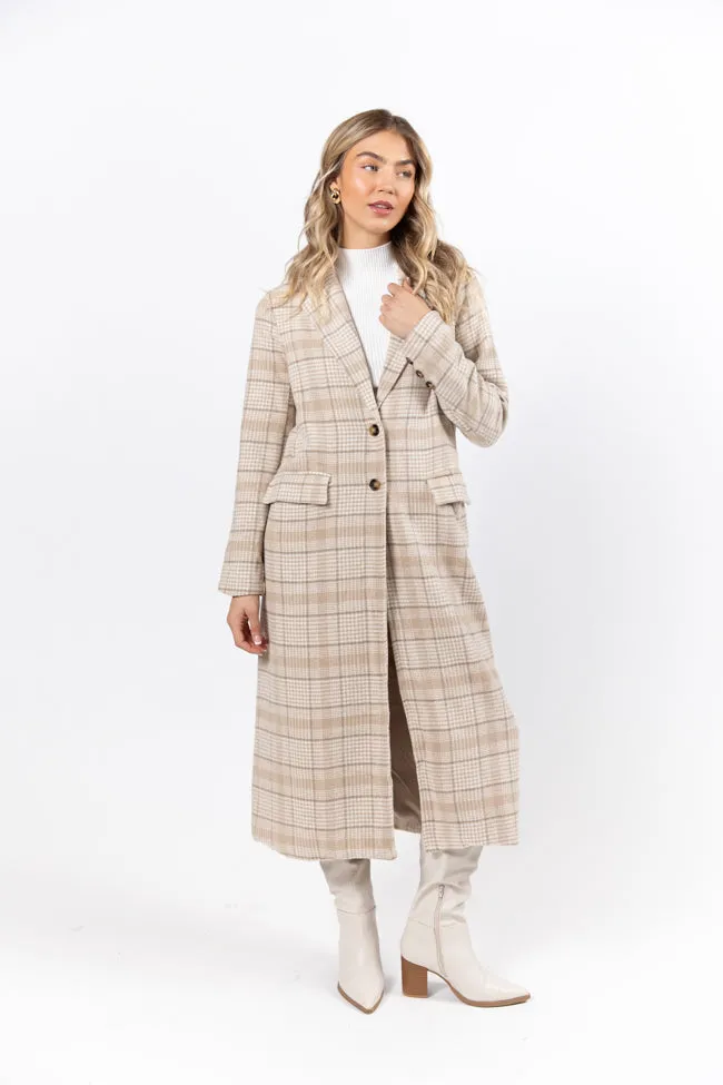 Chill Out Tan Plaid Coat SALE