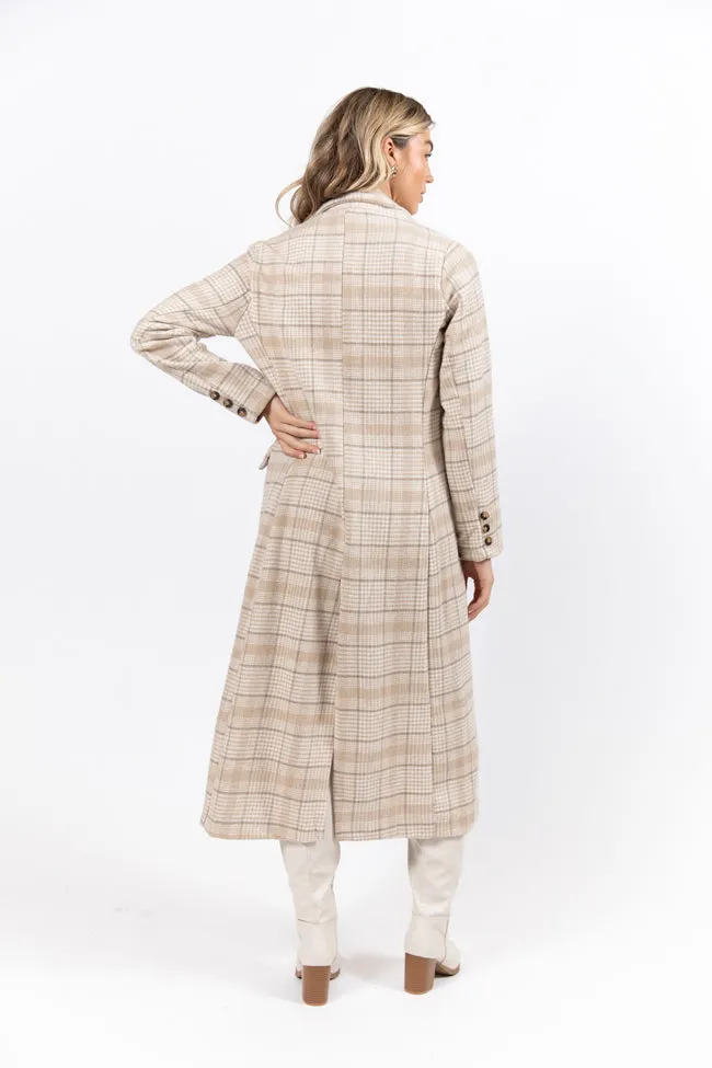 Chill Out Tan Plaid Coat SALE