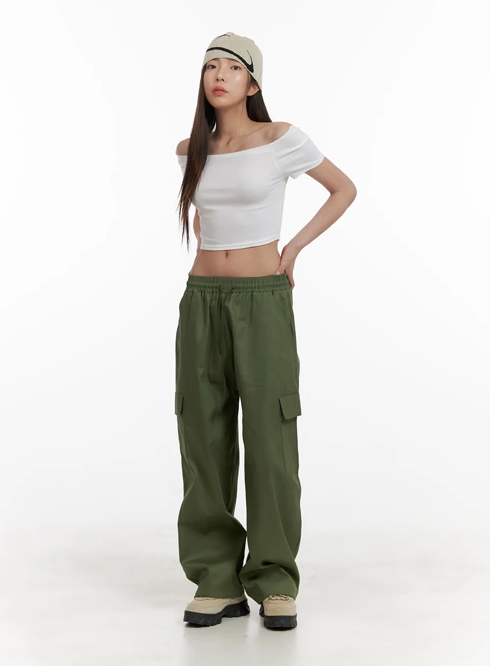 Comfy Cargo Pants (Dark Green) OA429