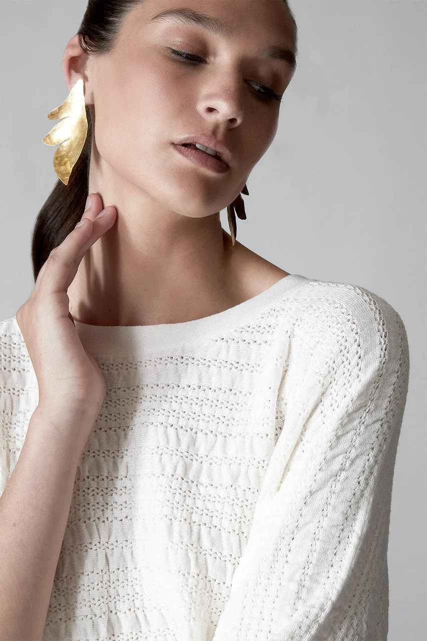 Cotton Modal Knit Poncho Sweater