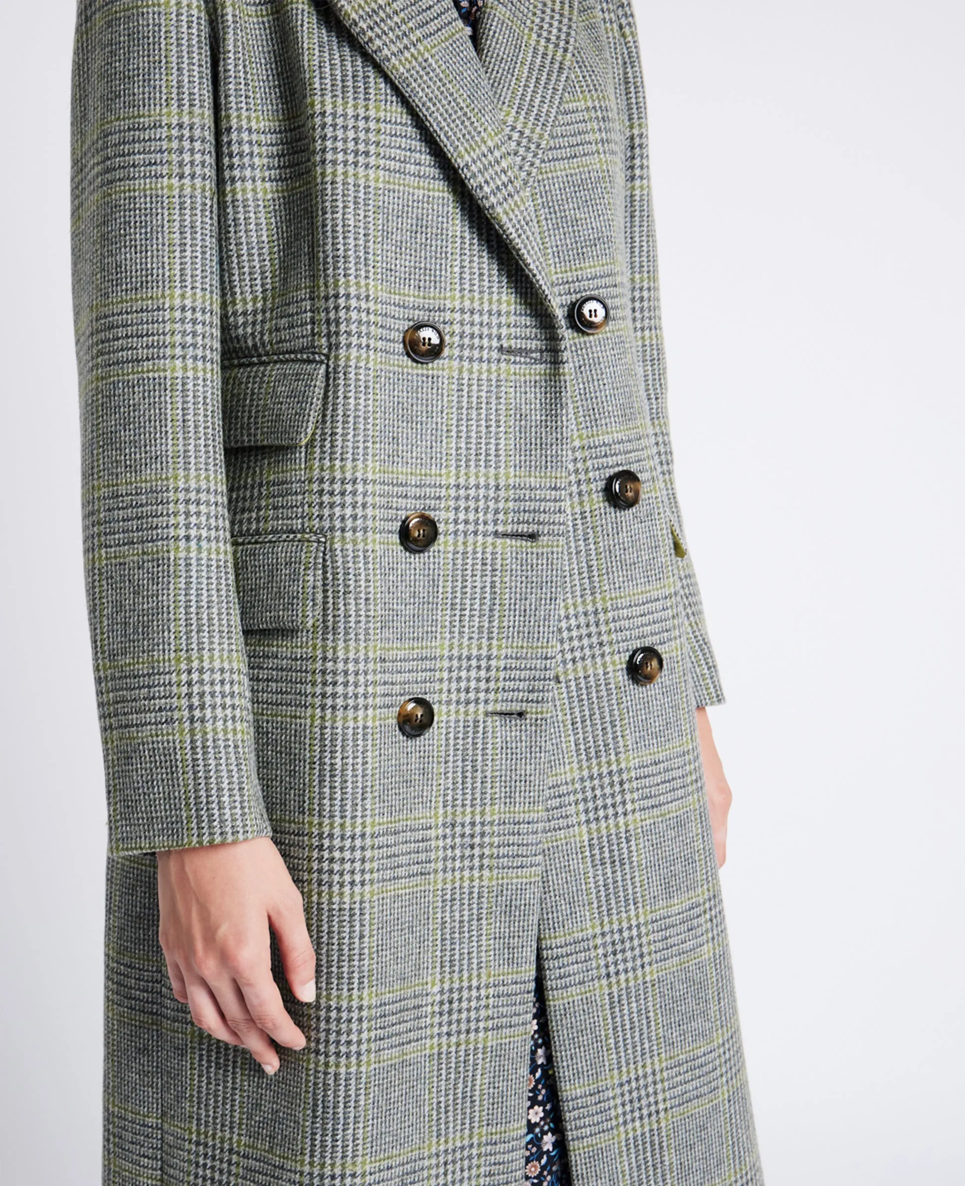 Double Breasted Tweed Coat