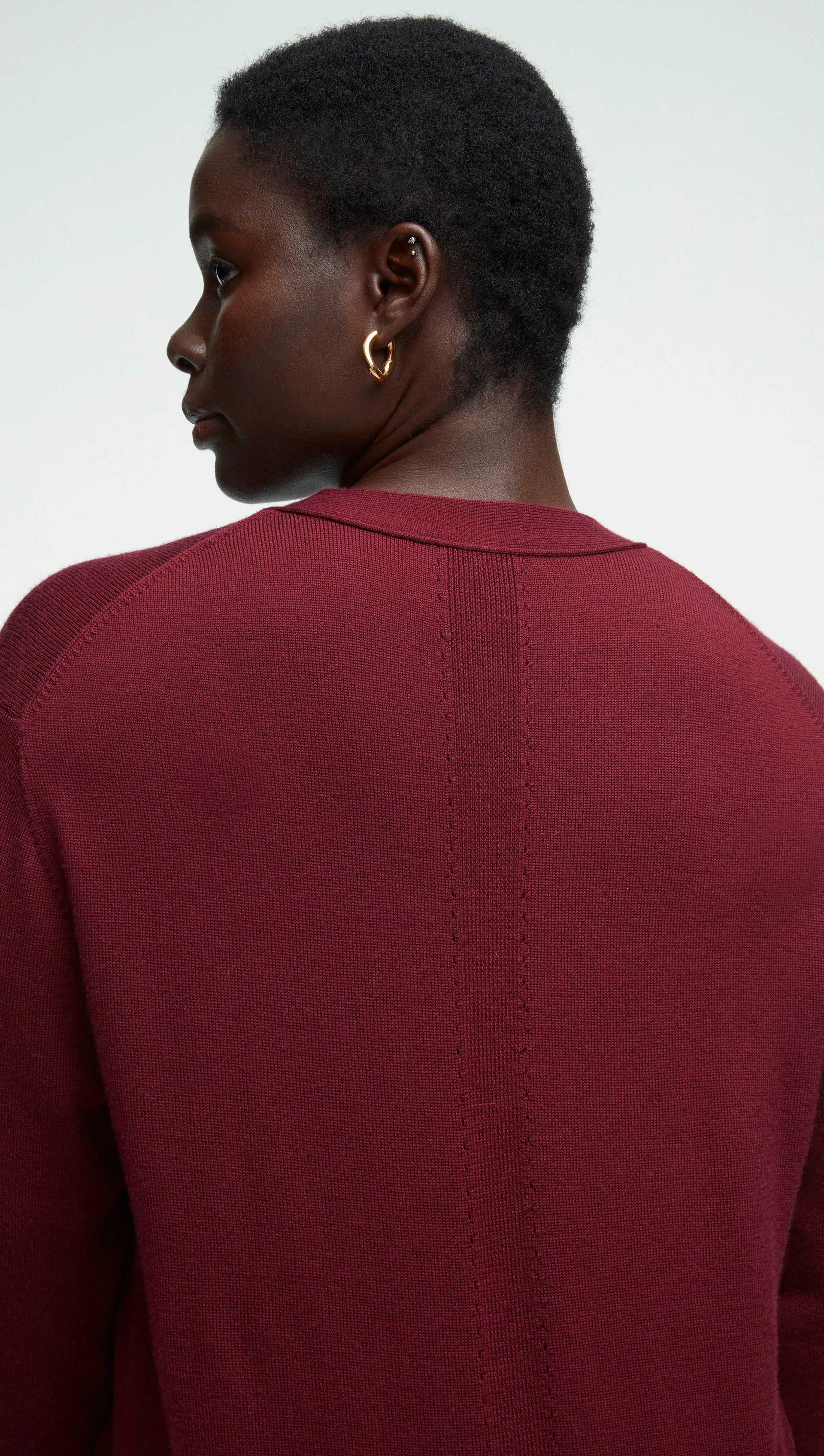 Everyday Cardigan in Merino Wool | Merlot