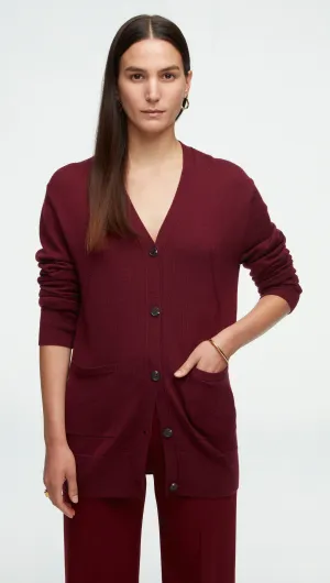 Everyday Cardigan in Merino Wool | Merlot