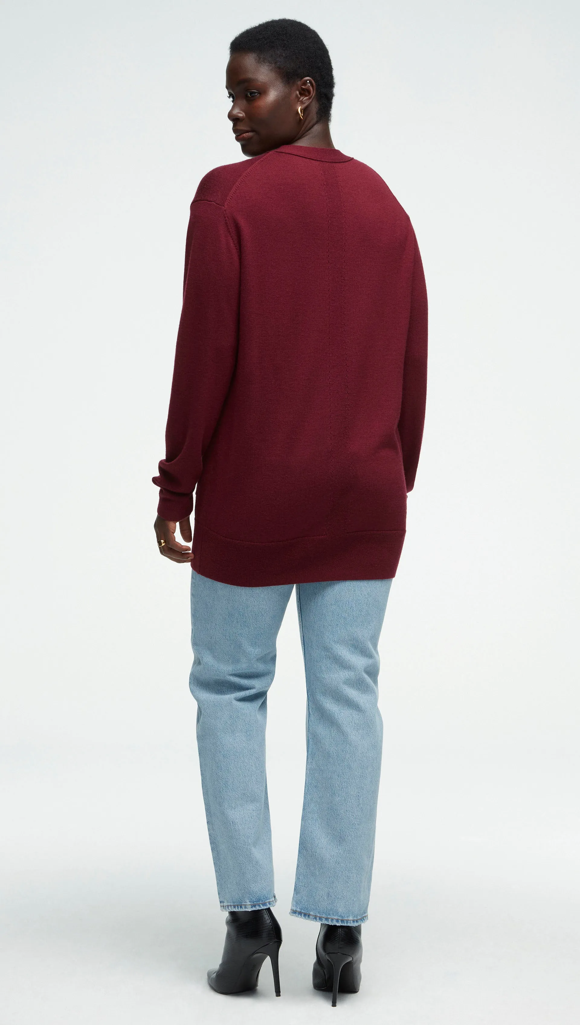 Everyday Cardigan in Merino Wool | Merlot