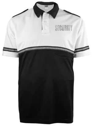 First Class Two Tone Reflective Security Bike Patrol Shirt with Zipper Pocket and Hash Stripes