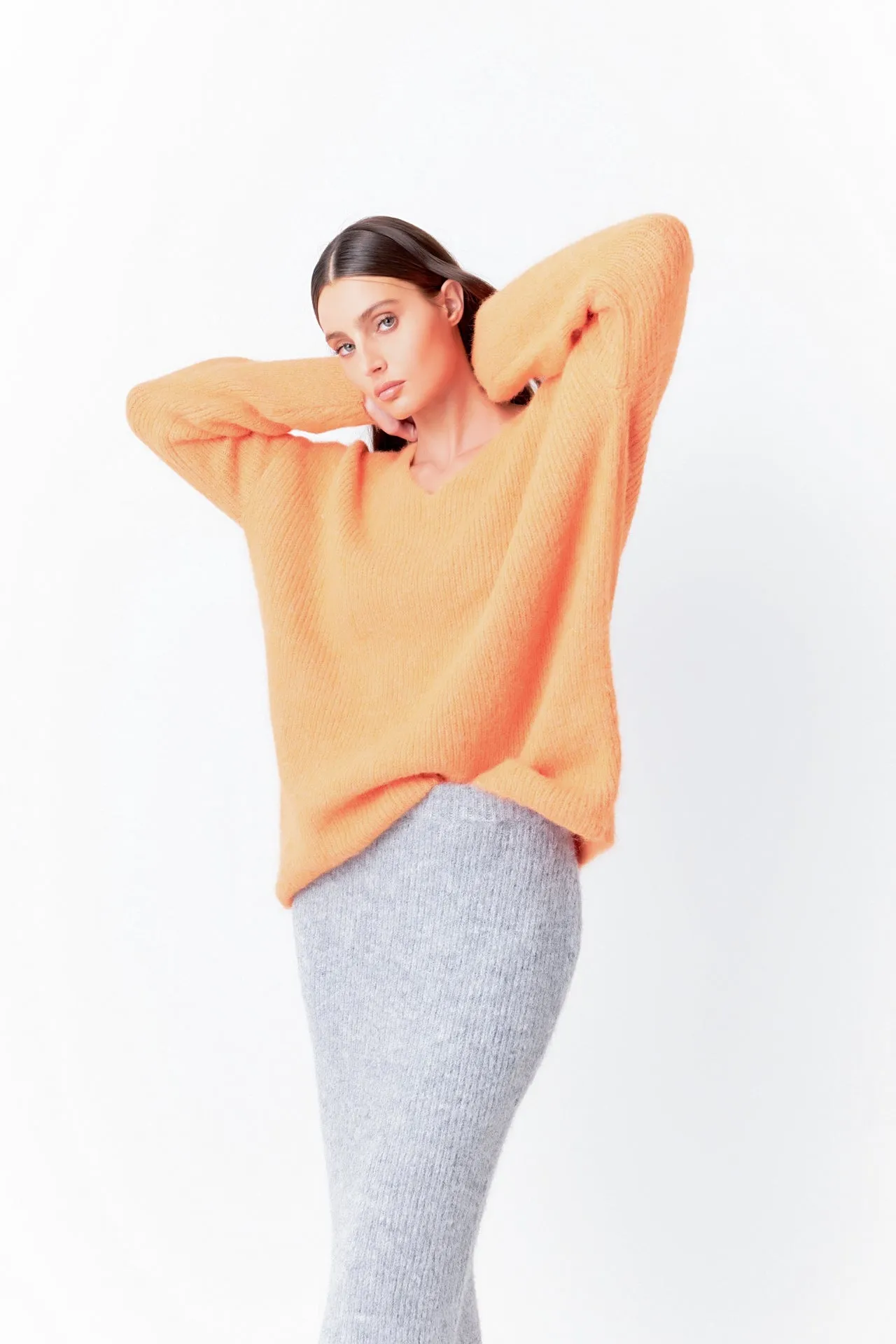 Furry V Neck Sweater