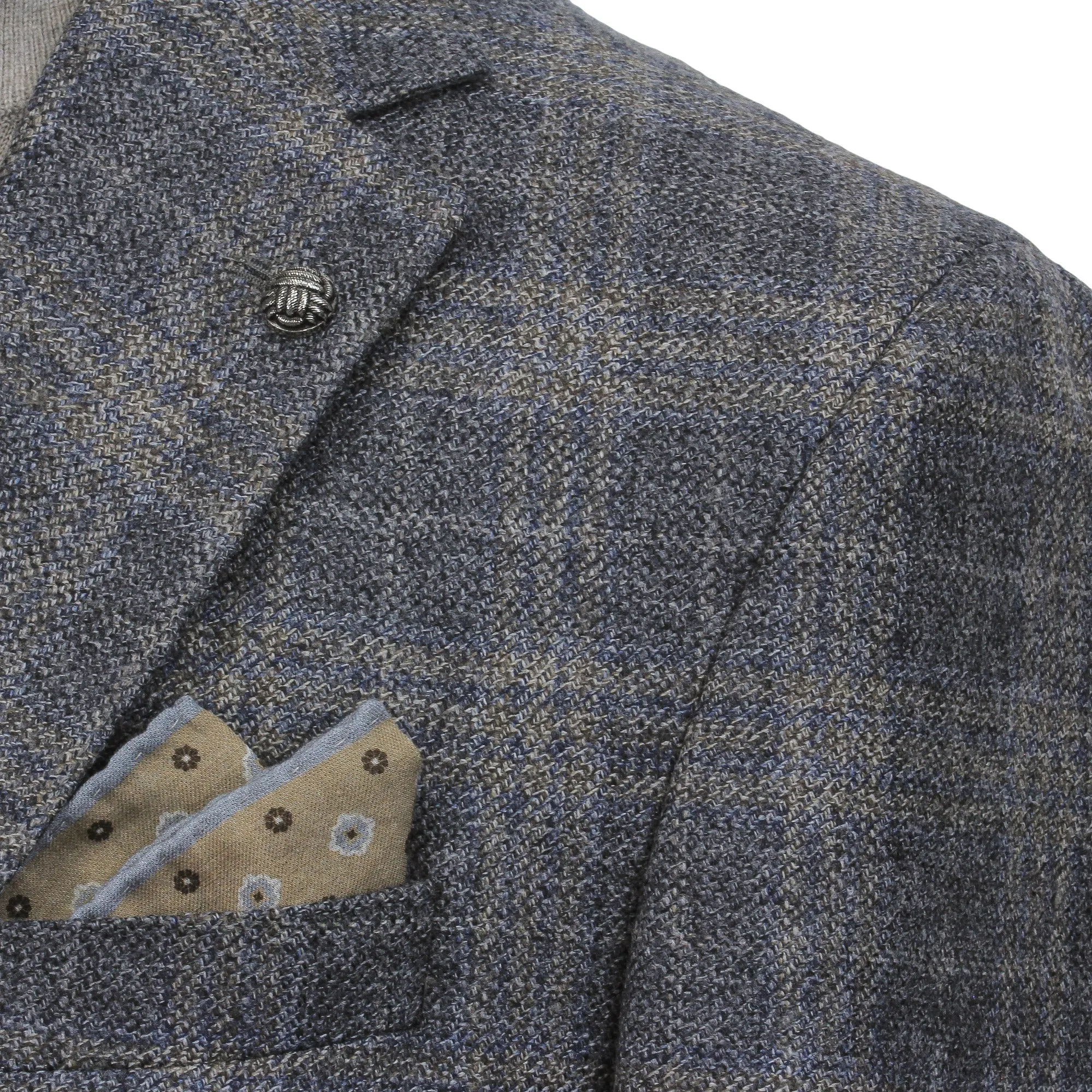 Gray & Beige Checked Wool Sport Jacket - Jack Victor