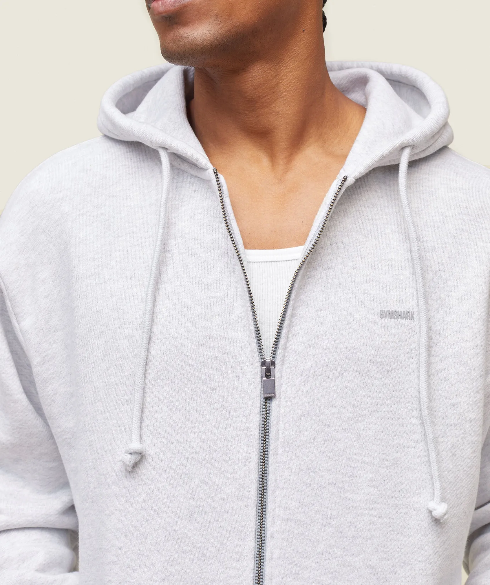 Gymshark everywear Relaxed Zip Hoodie - Bros Soft Grey Marl