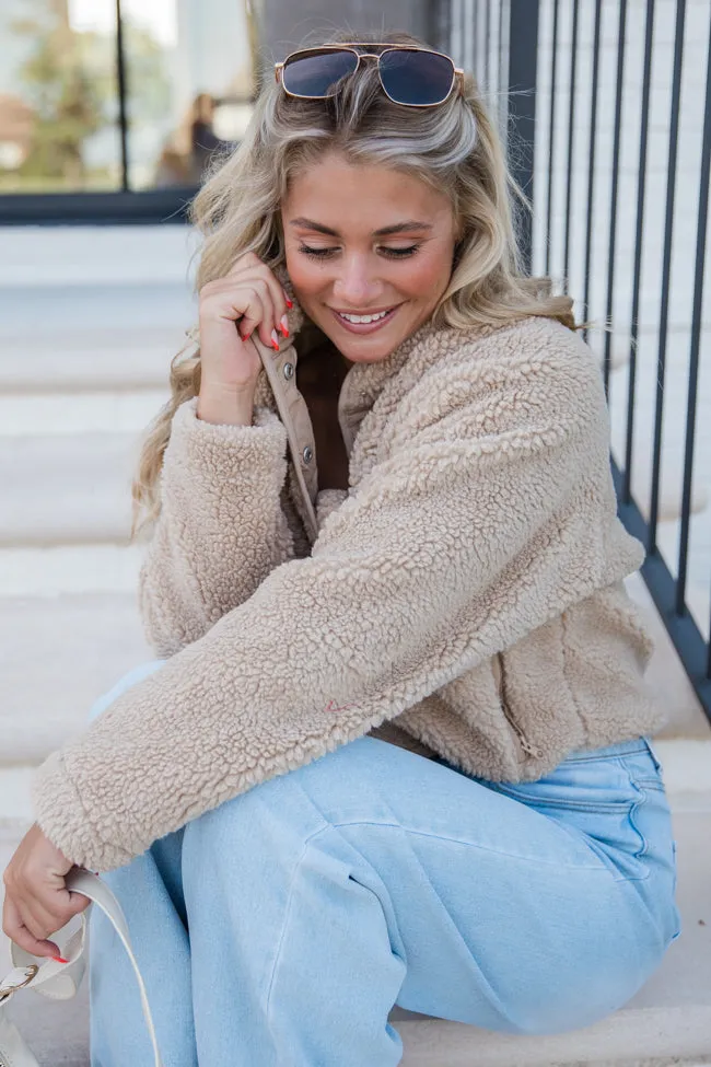 Headed To The Slopes Beige Sherpa Pullover SALE