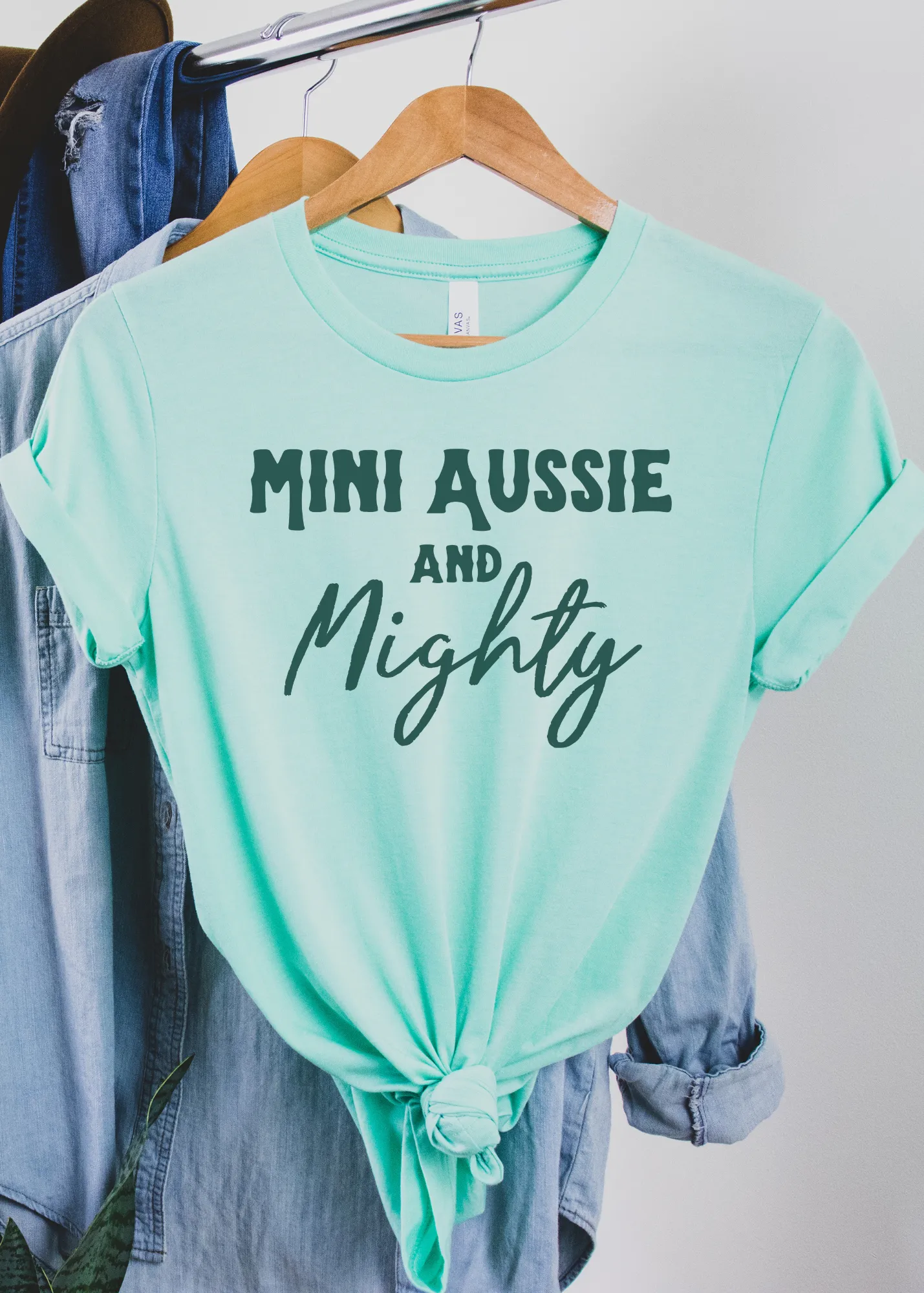 Heather Mint Mini Aussie & Mighty Short Sleeve Tee