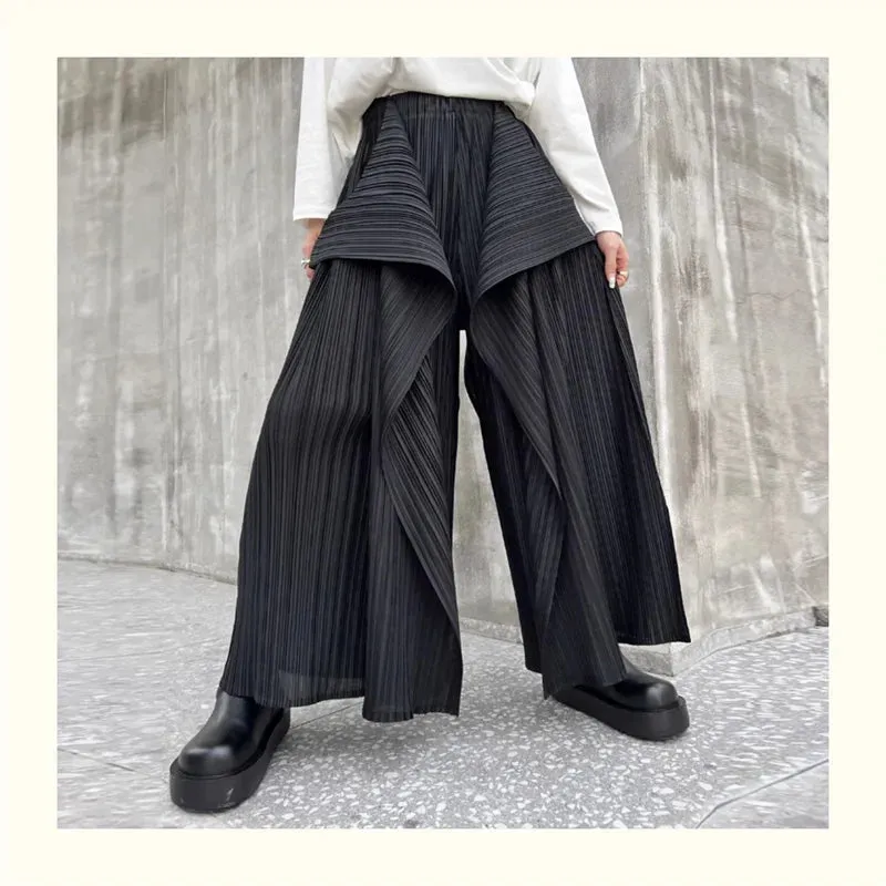 HEYFANCYSTYLE Modern Asymmetric Wide Leg Trousers