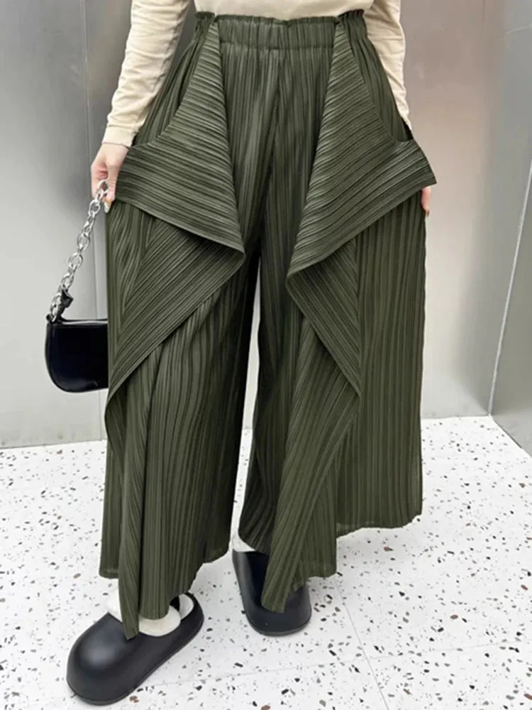 HEYFANCYSTYLE Modern Asymmetric Wide Leg Trousers