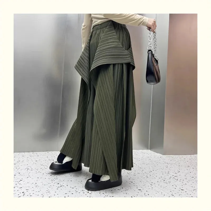 HEYFANCYSTYLE Modern Asymmetric Wide Leg Trousers