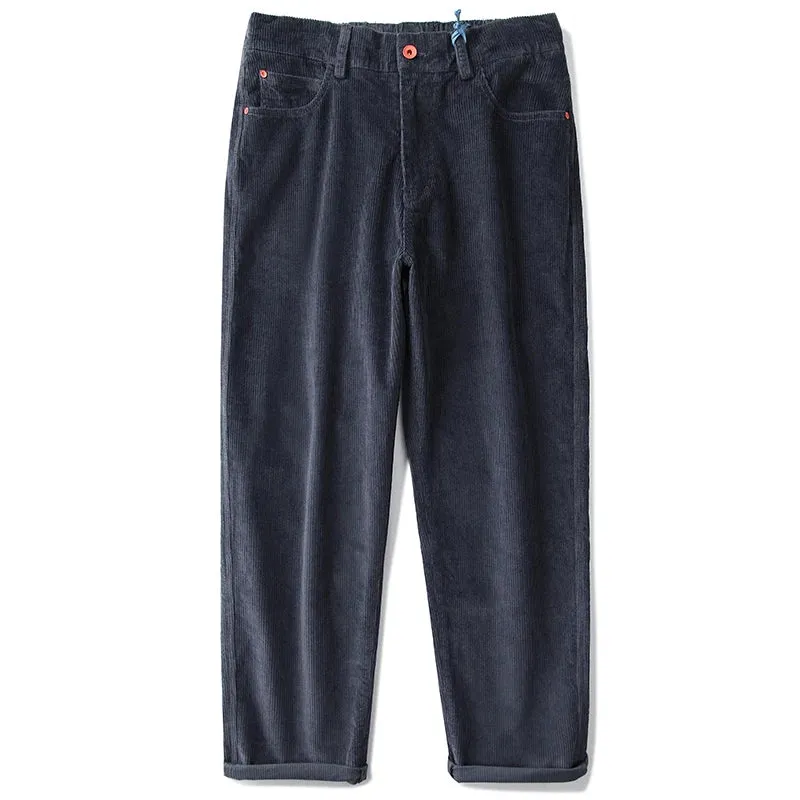 Japanese Streetwear Corduroy Casual Pants Baggy Straight Trousers