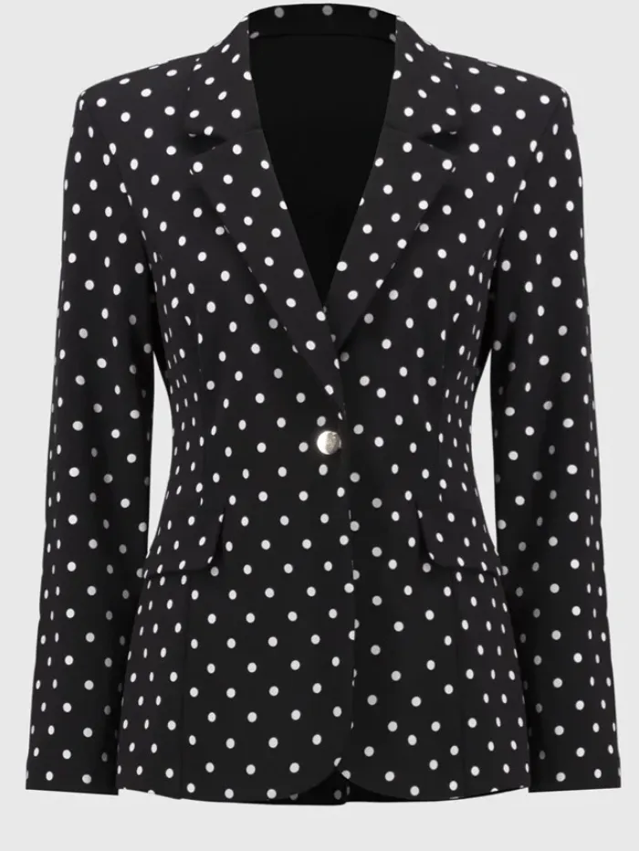 Joseph Ribkoff Women's Silky Knit Dot Print Boxy Blazer 251051 Col 110