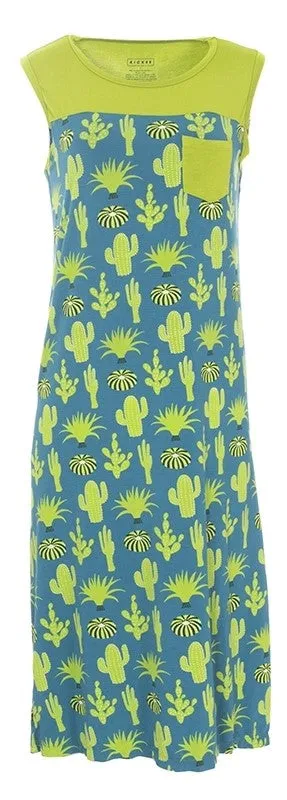 KicKee Pants Seagrass Cactus Midi Tank Nightgown