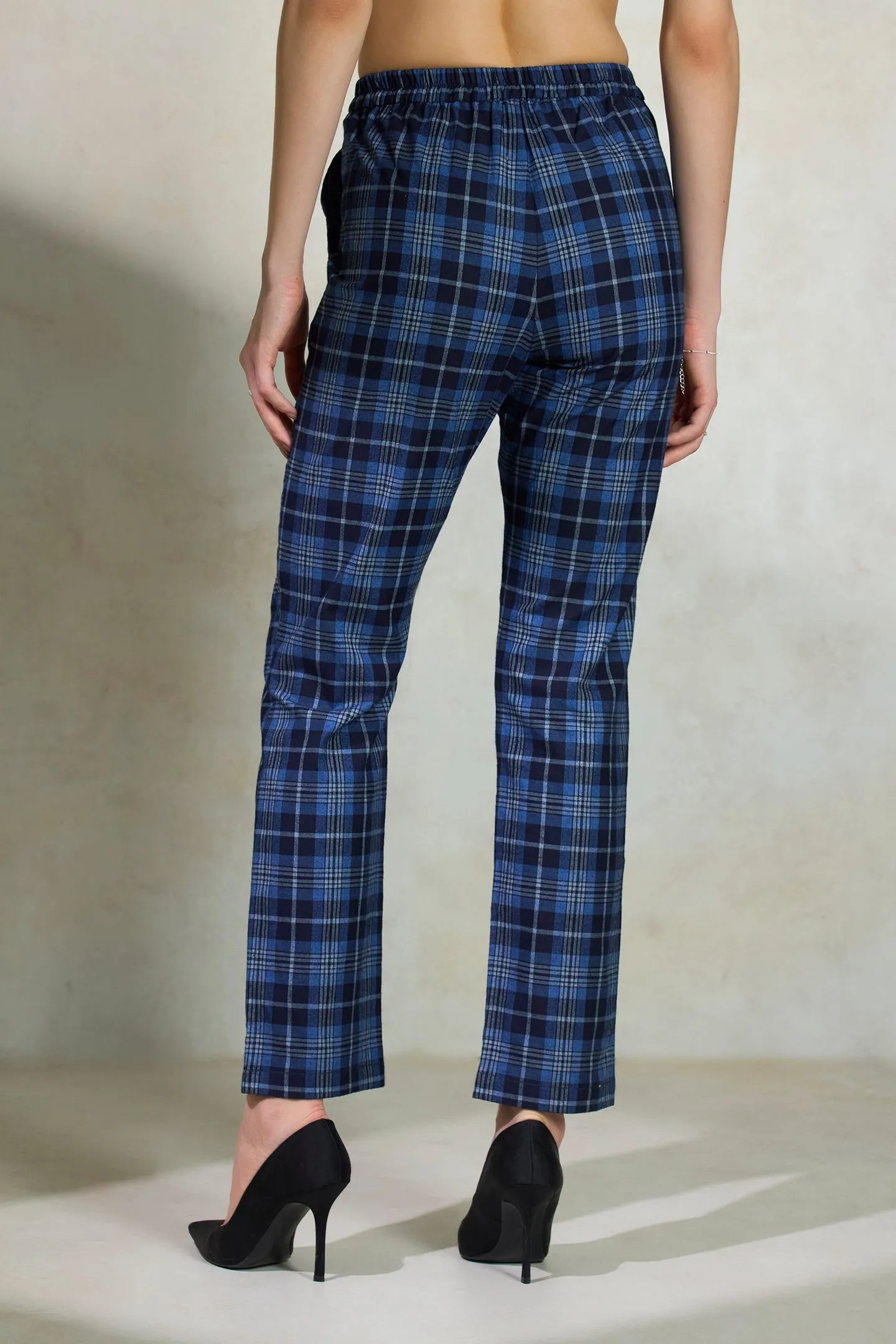 Lucy Trouser|Checked Cotton Trousers