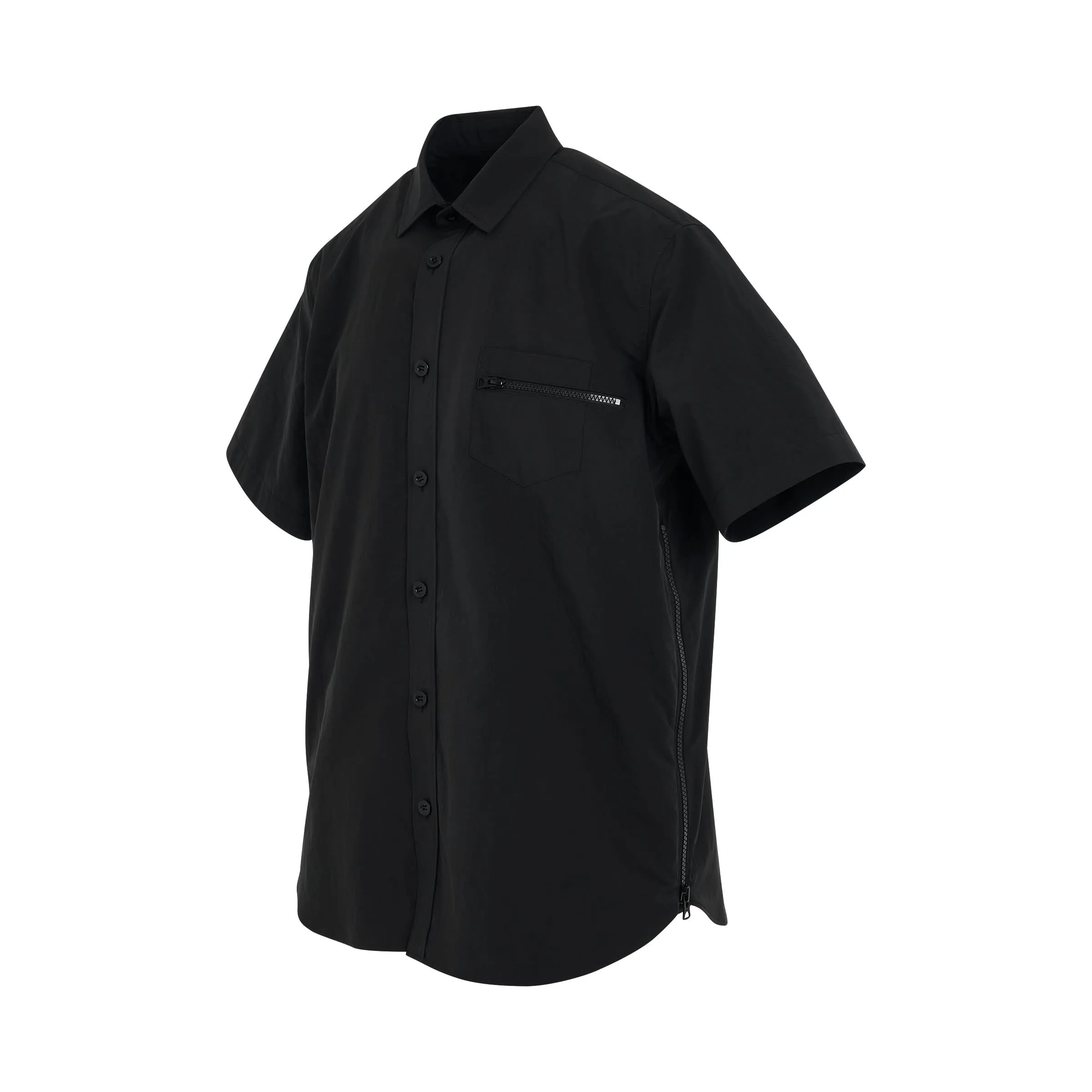 Matte Taffeta Shirt in Black