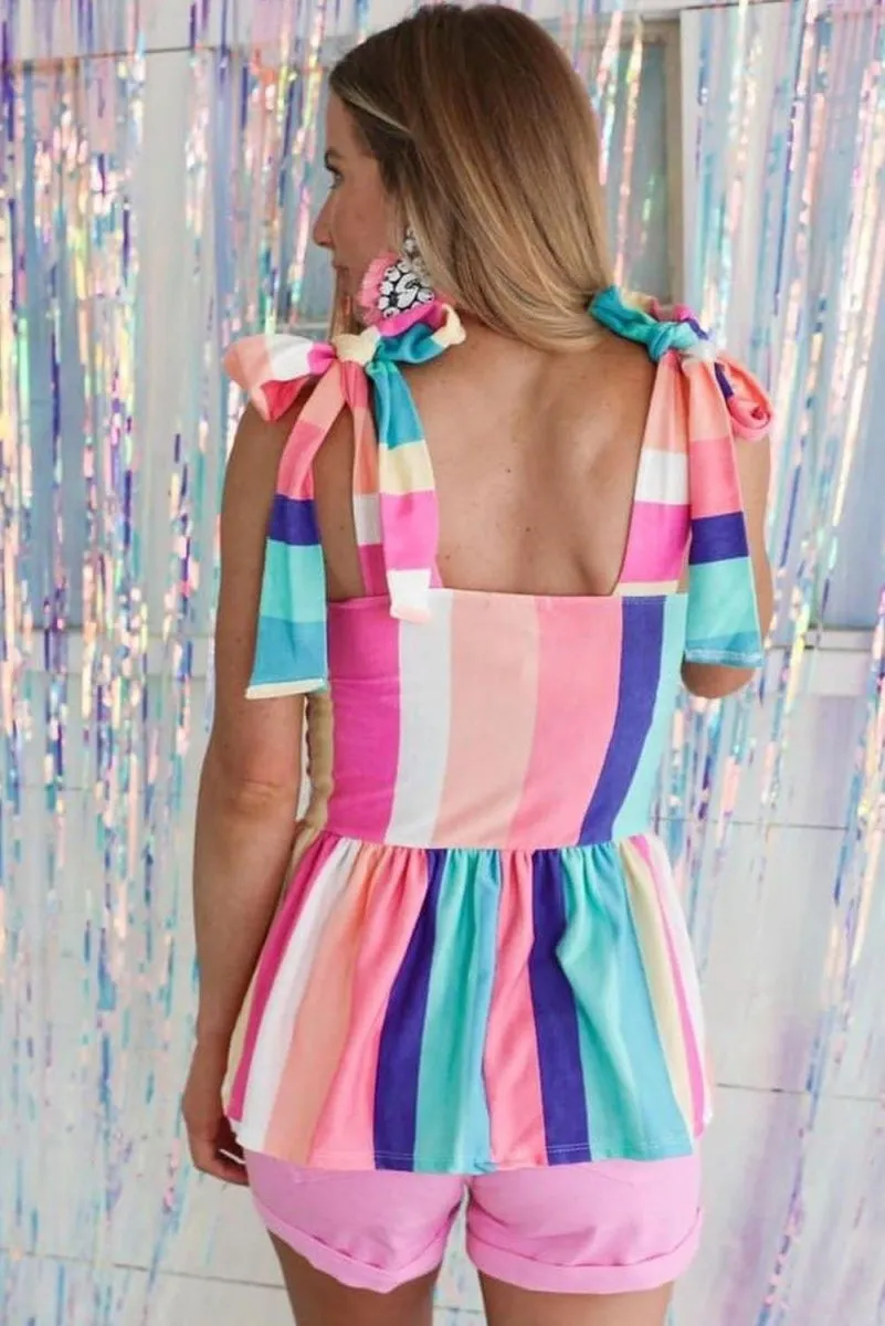 Melissa Multicolor Bow Knot Straps Maxi Dress