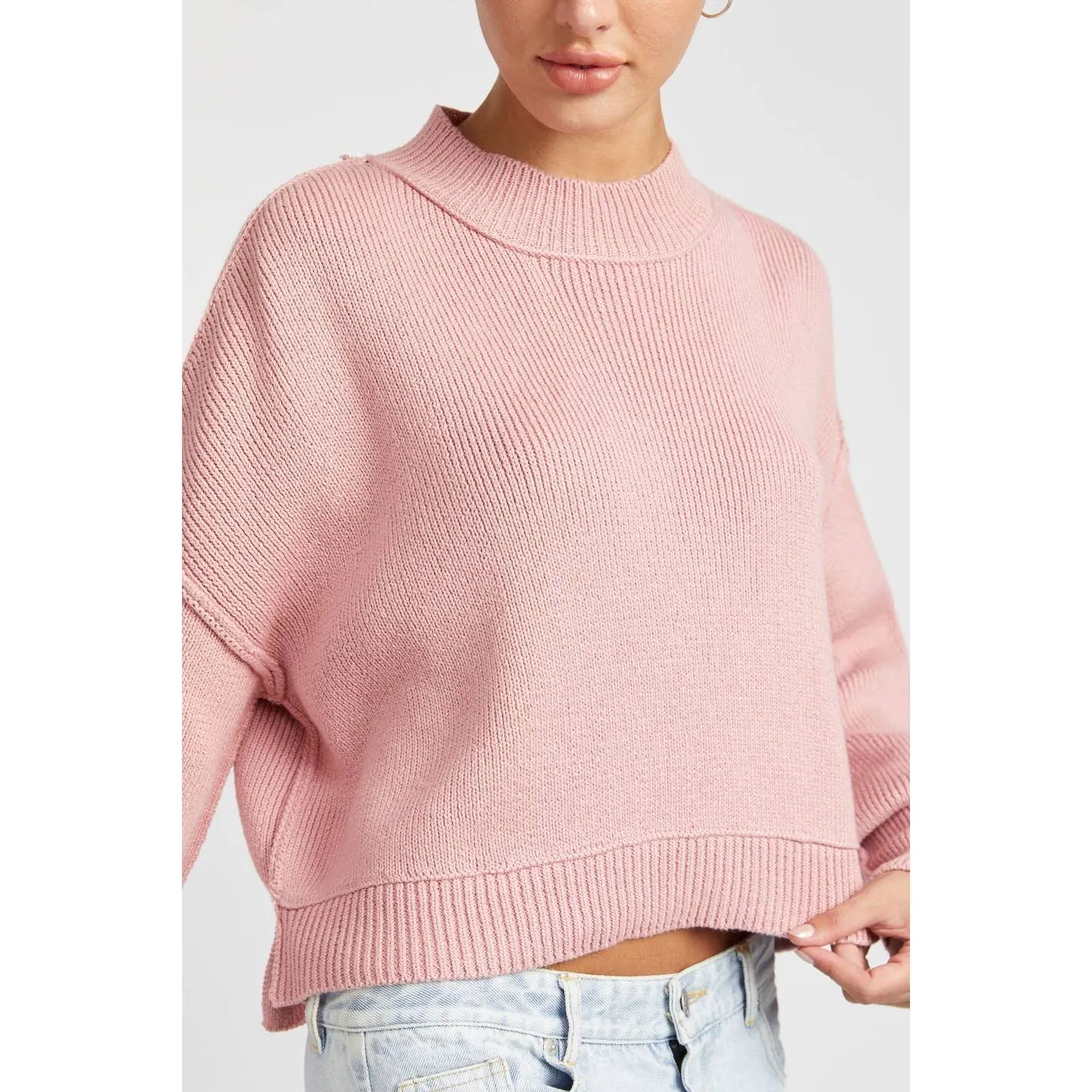 Mock Neck Oversized Sweater