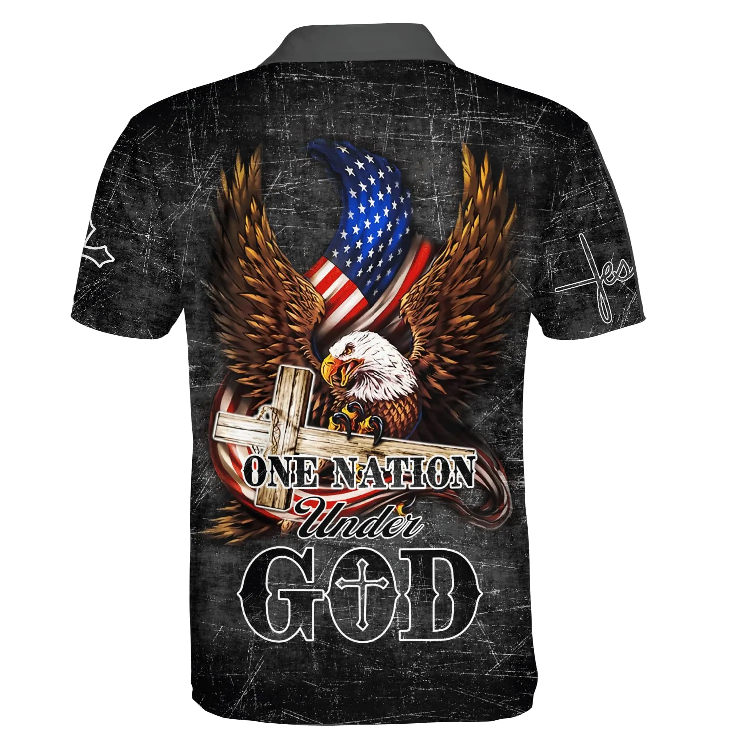 One Nation Under God Eagle American Polo Shirt - Christian Shirts & Shorts