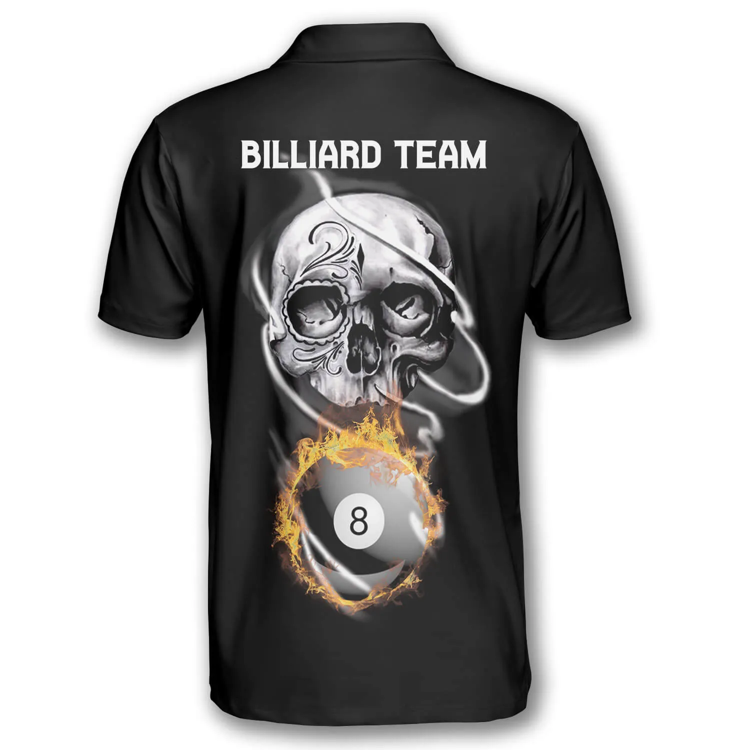 Personalized Grim Reaper Custom Billiard Polo Shirts for Men, Skull Shirt, Billiard Shirt