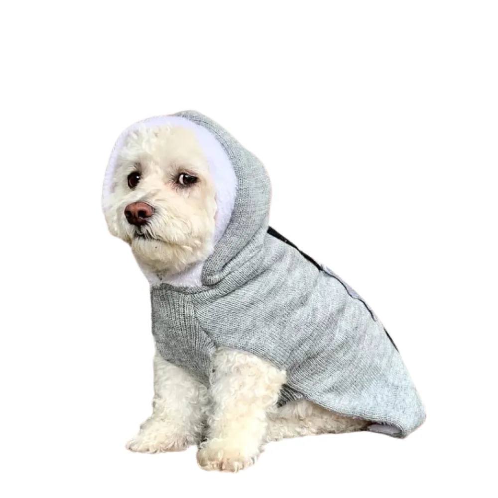 Pet Snugs Fur Coated 3 Bones Sweaters for Dogs and Cats (Grey)