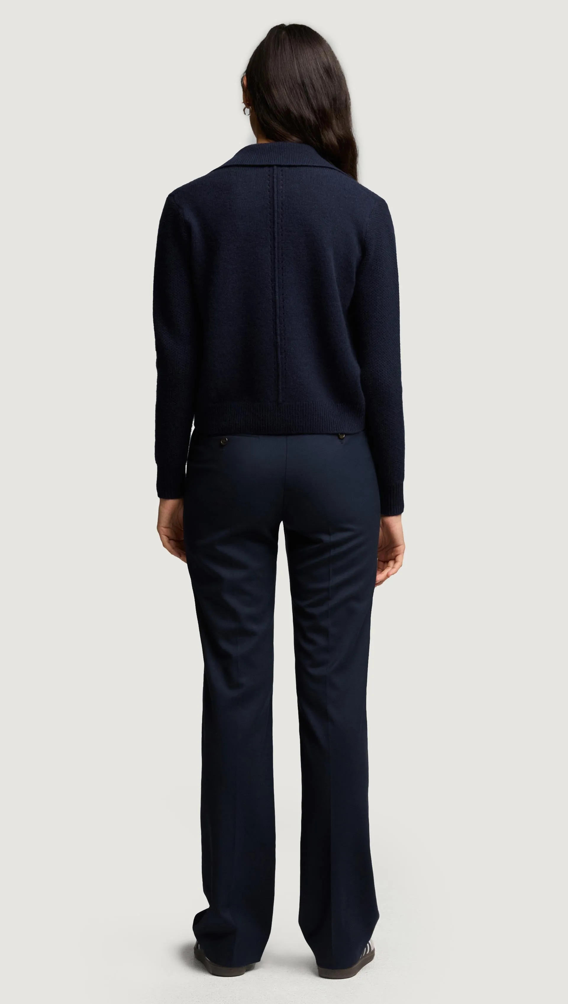 Polo Sweater in Wool Cashmere | Navy