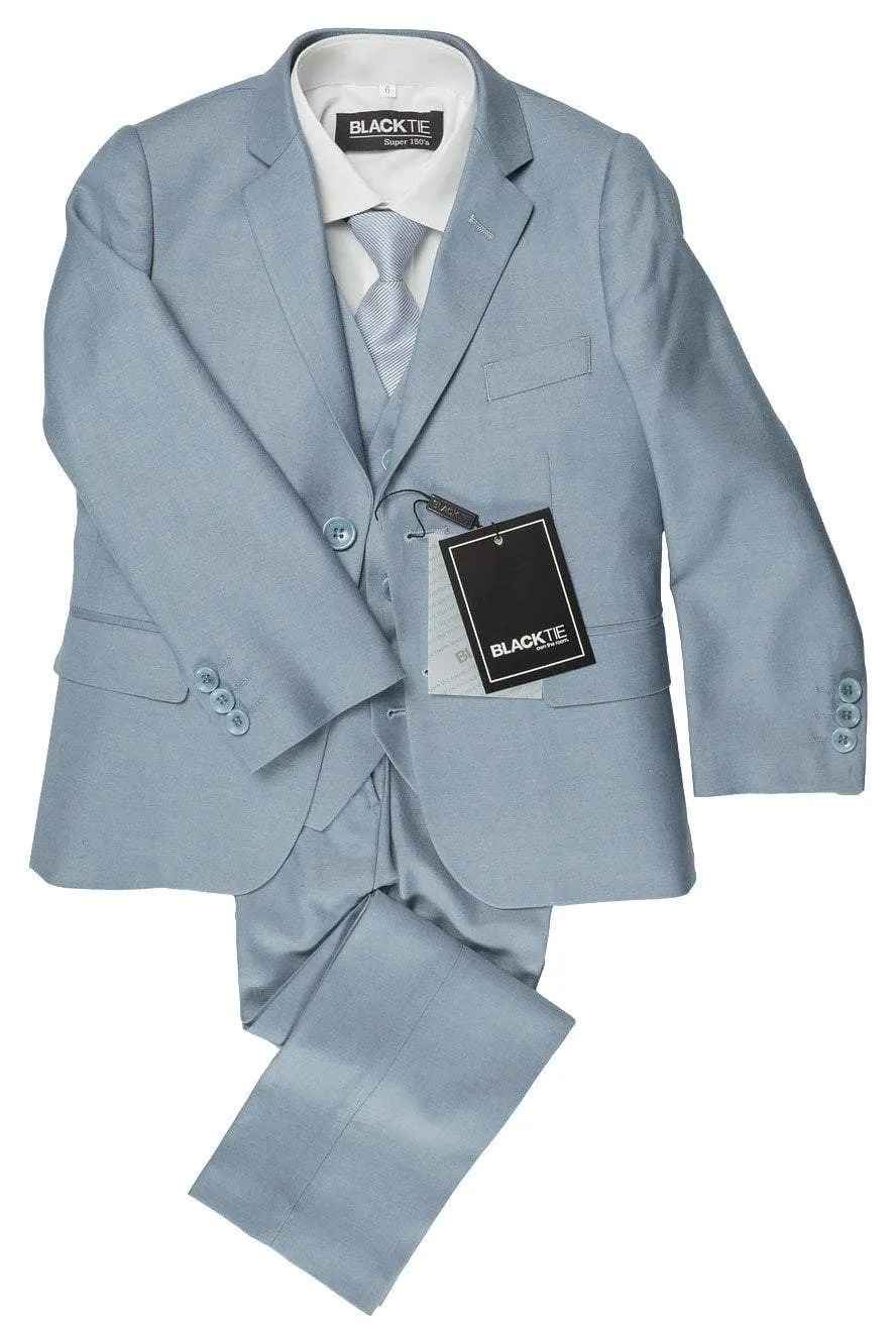 "Premium" Kids Light Blue 5-Piece Wool Blend Suit