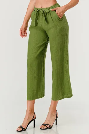 Raw Moda Linen pants Attached Belt