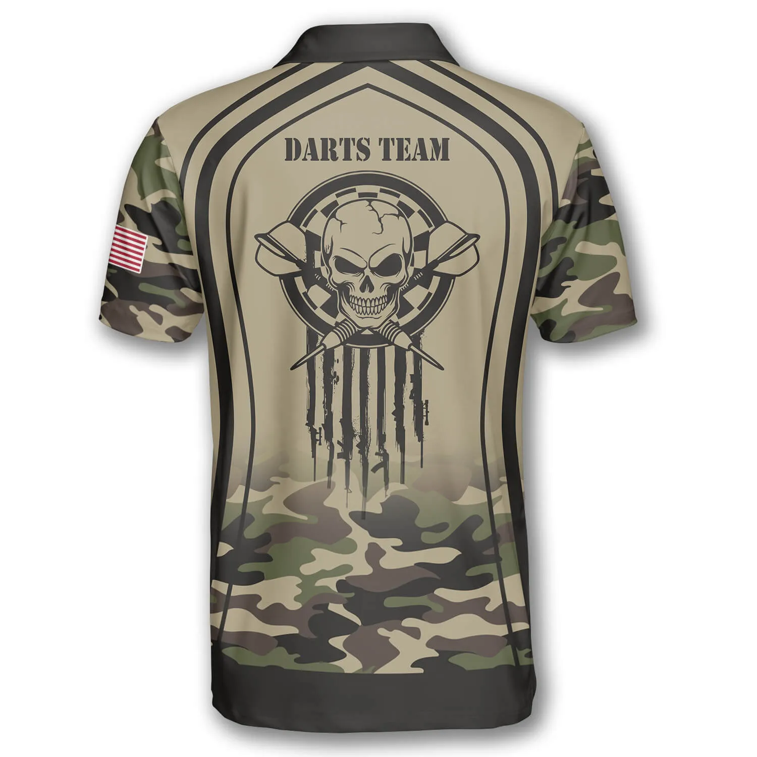 Skull Grim Reaper Camouflage Custom Darts Shirts for Men, Custom Dart Team Shirt